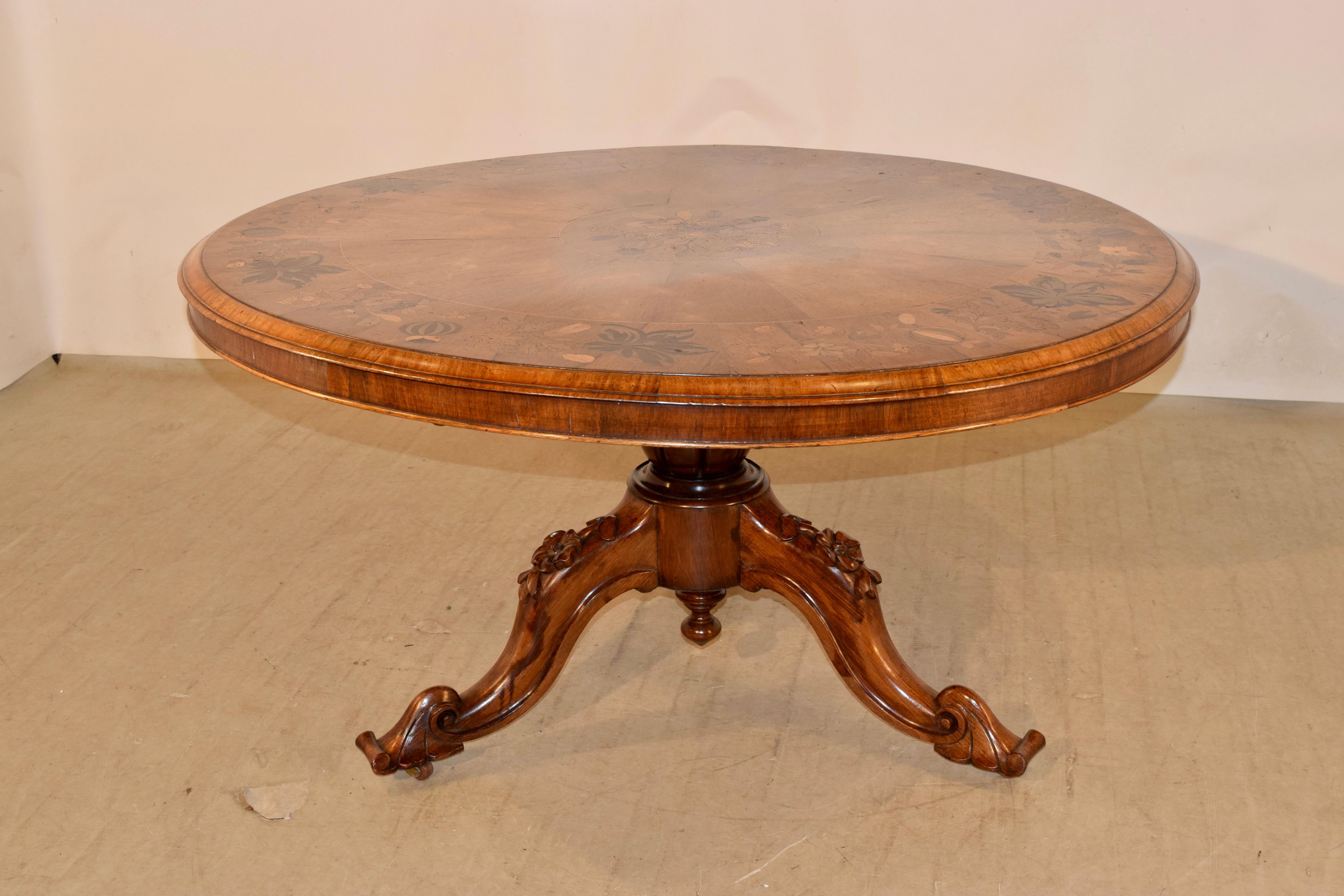 Table à plateau basculant incrustée anglaise du 19ème siècle en vente 2