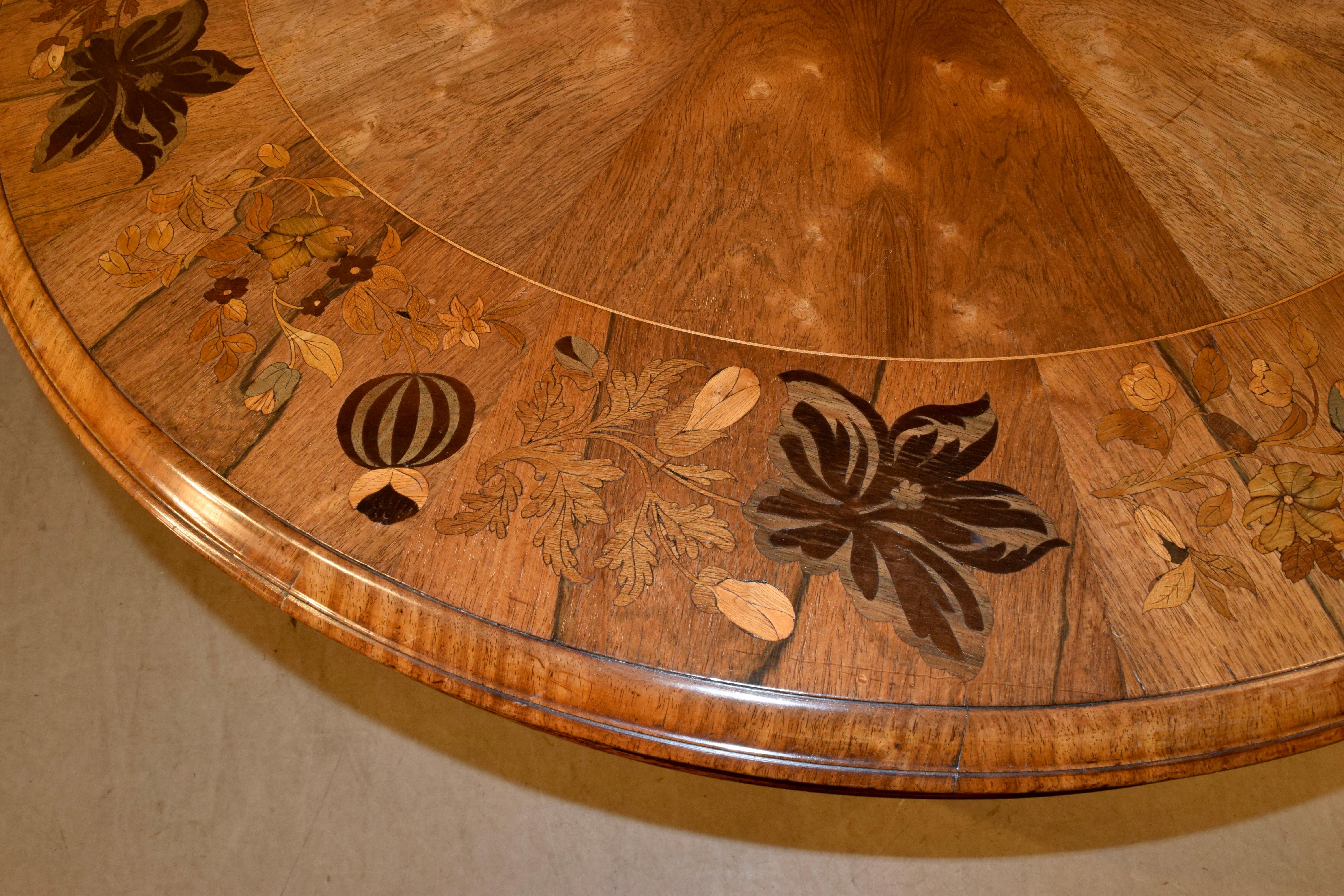 Table à plateau basculant incrustée anglaise du 19ème siècle en vente 6