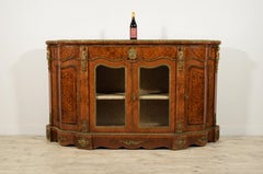 19th Century, English Inlaid Wood Sideboard with Gilt Bronzes