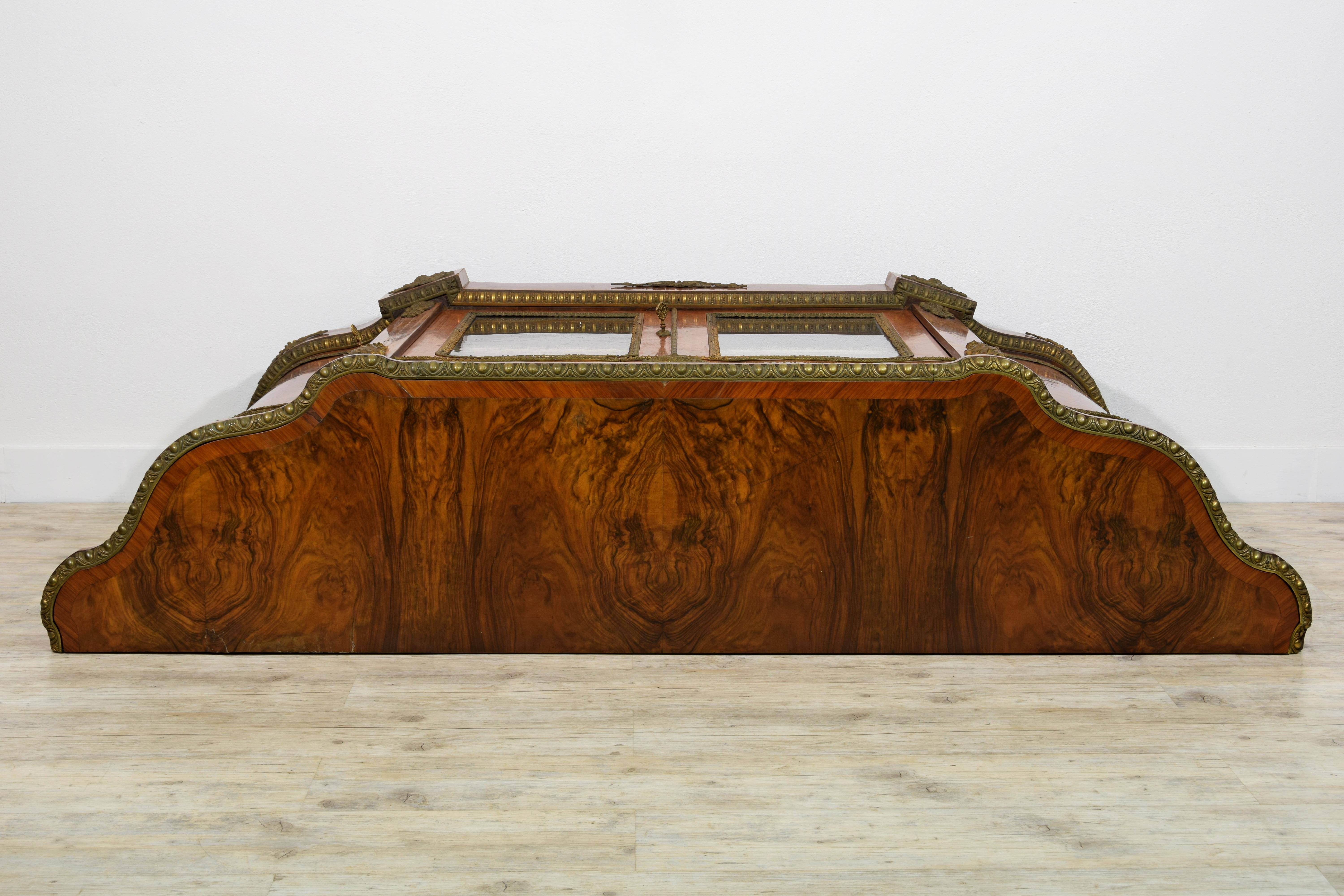 19th Century, English Inlaid Wood Sideboard with Gilt Bronzes 17