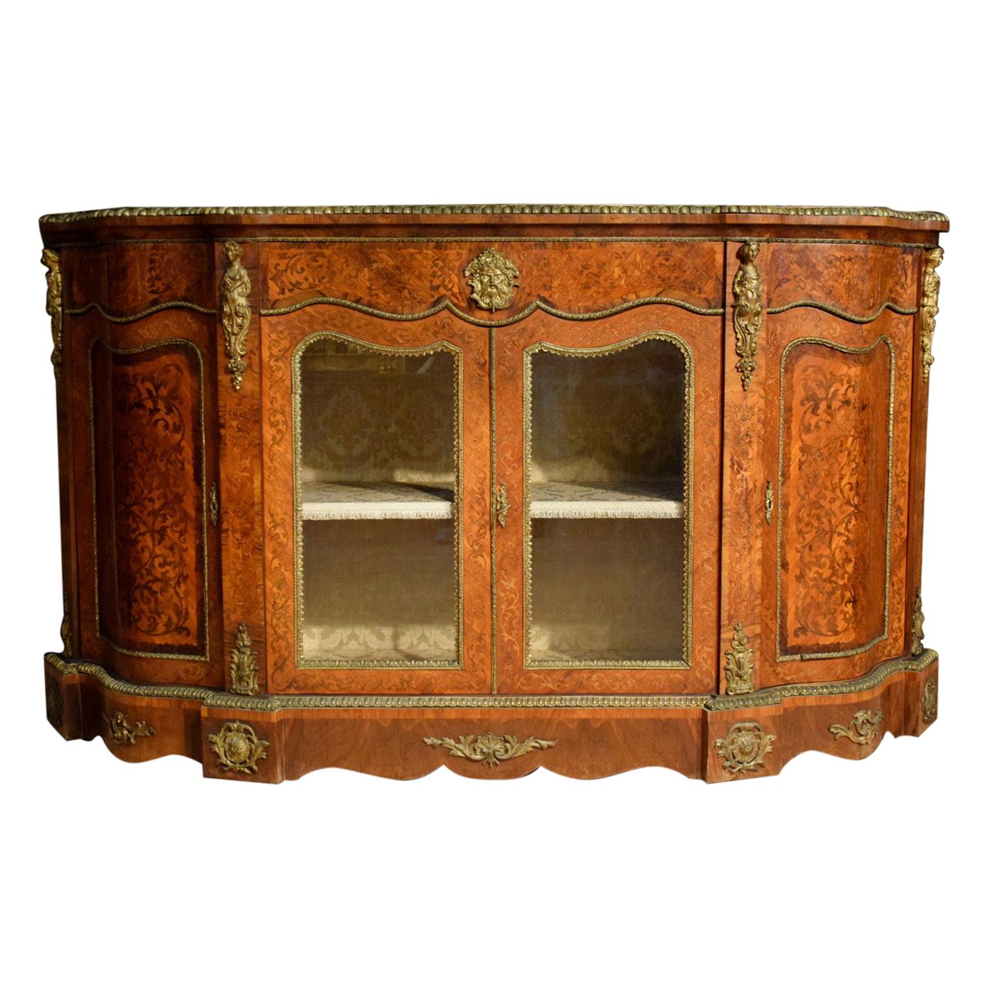 19th Century English Pedestal Sideboard with Mirror Back at 1stDibs