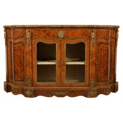 19th Century, English Inlaid Wood Sideboard with Gilt Bronzes