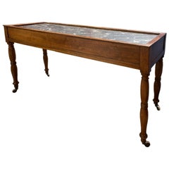 19th Century English Inset Marble-Top Serving Table