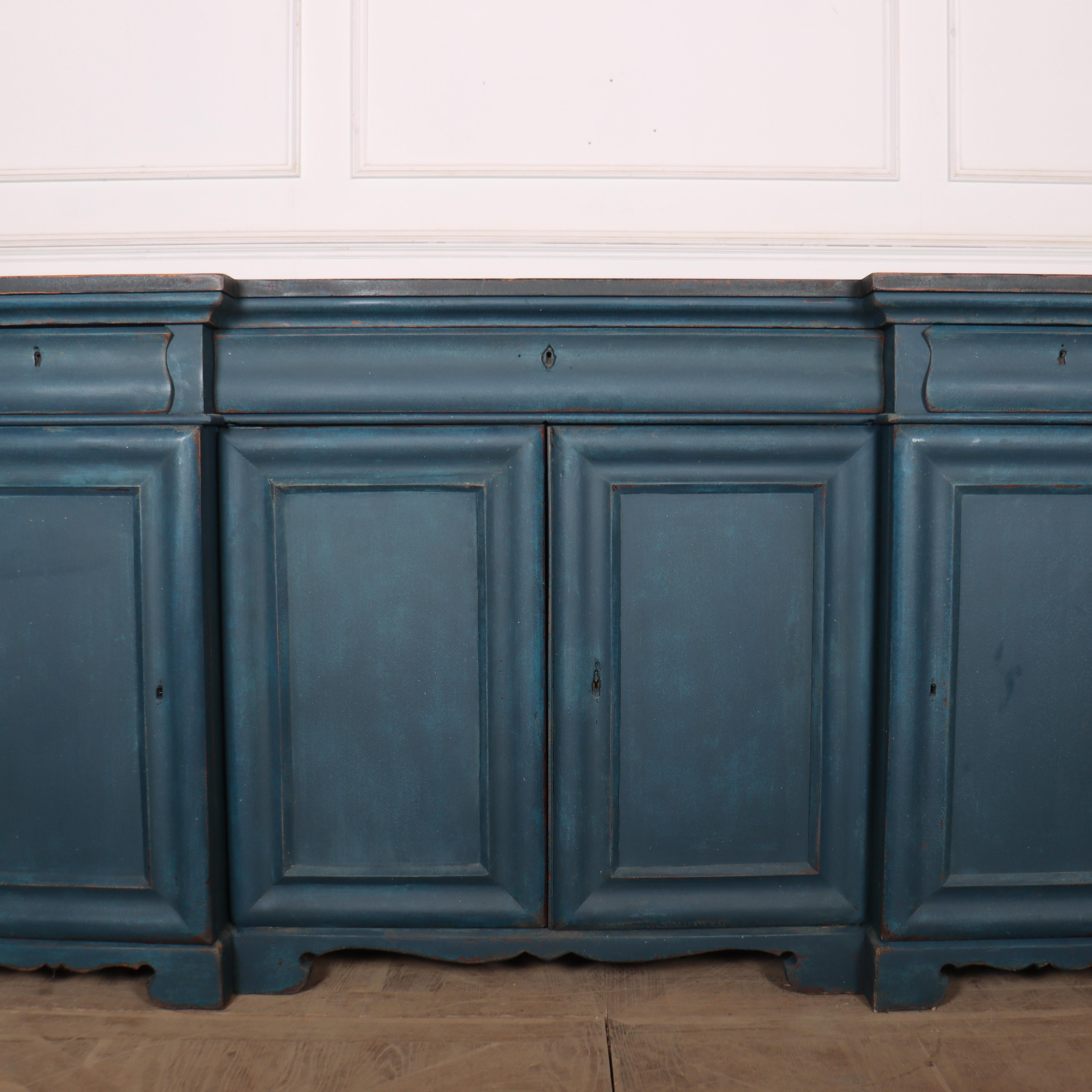 Oak 19th Century English Inverted Breakfront Buffet For Sale