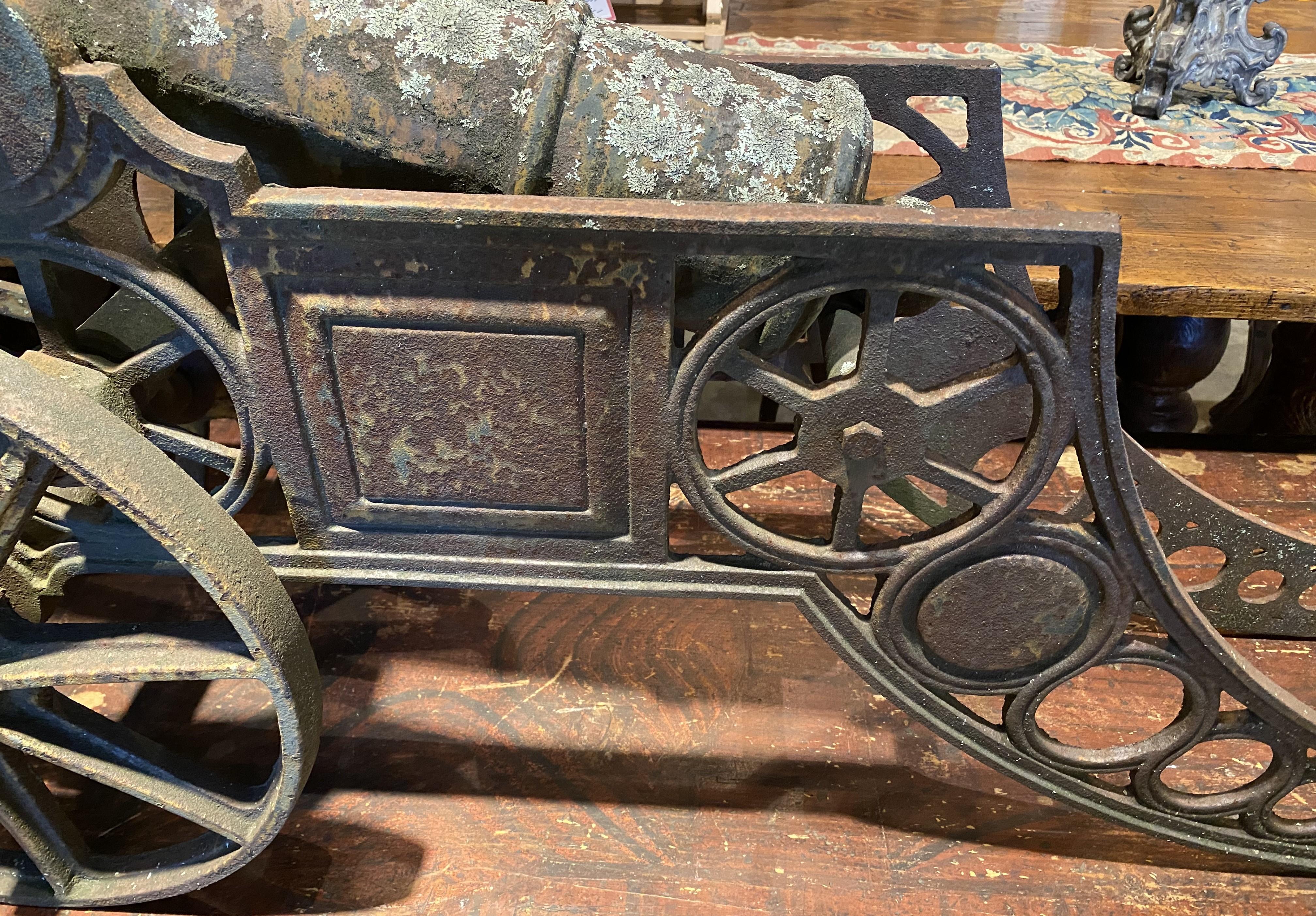 19th Century English Iron Cannon with Great Patina 6