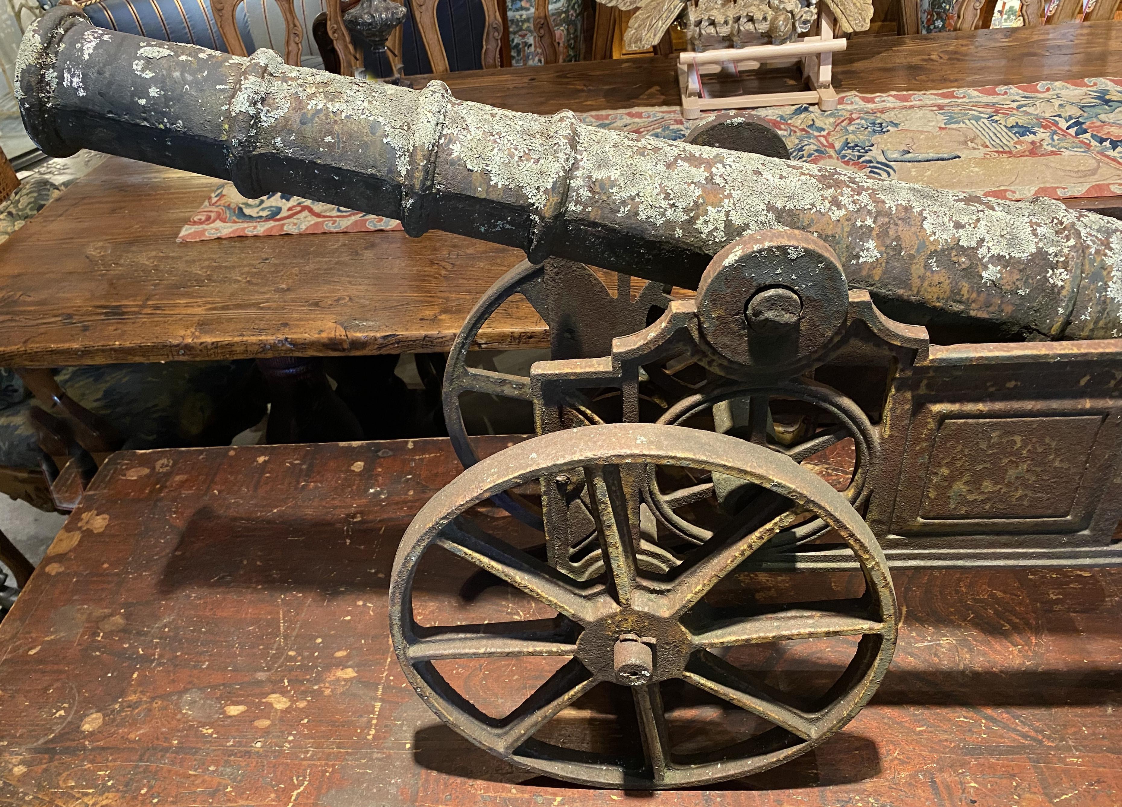 19th Century English Iron Cannon with Great Patina 7