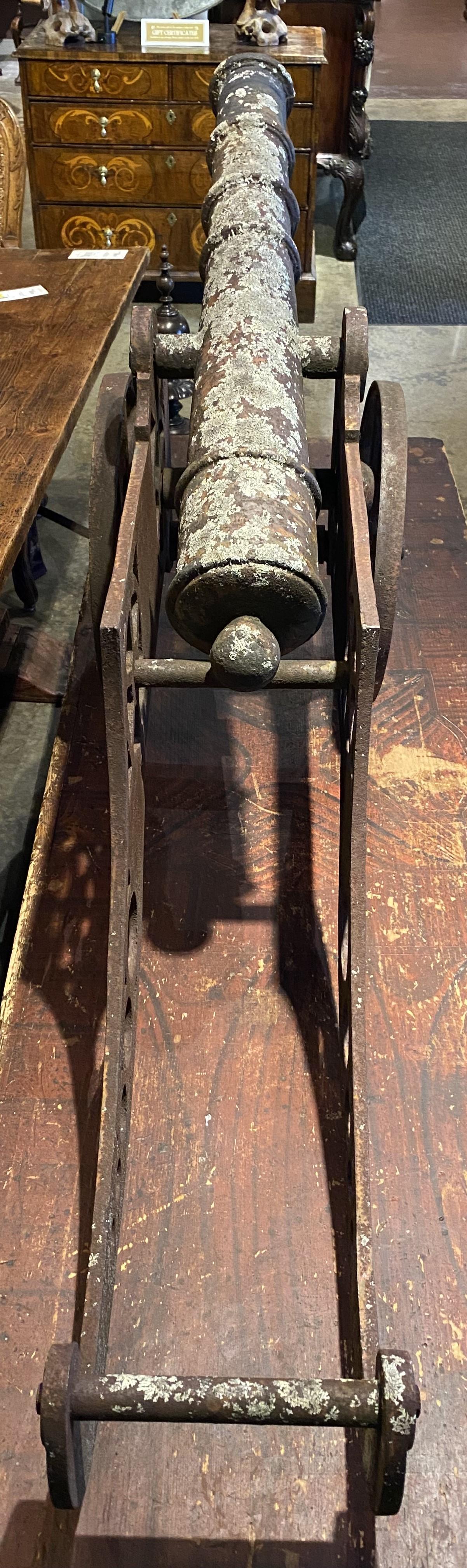 19th Century English Iron Cannon with Great Patina 1