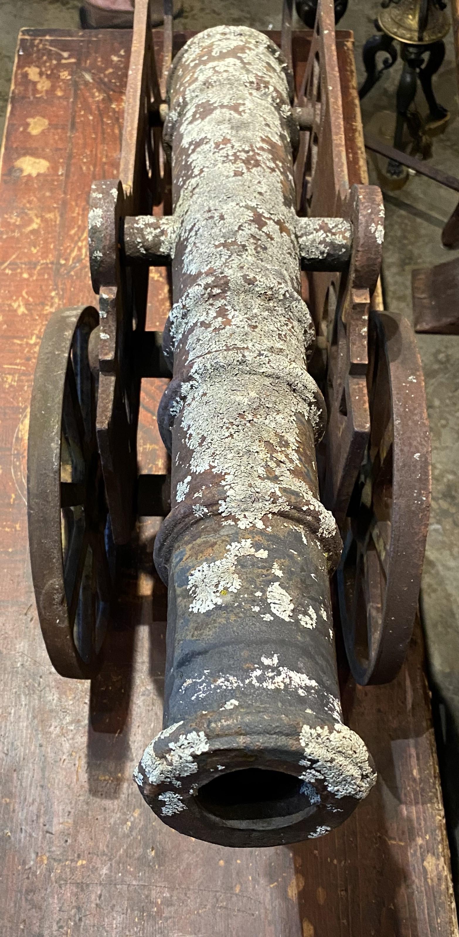 19th Century English Iron Cannon with Great Patina 2