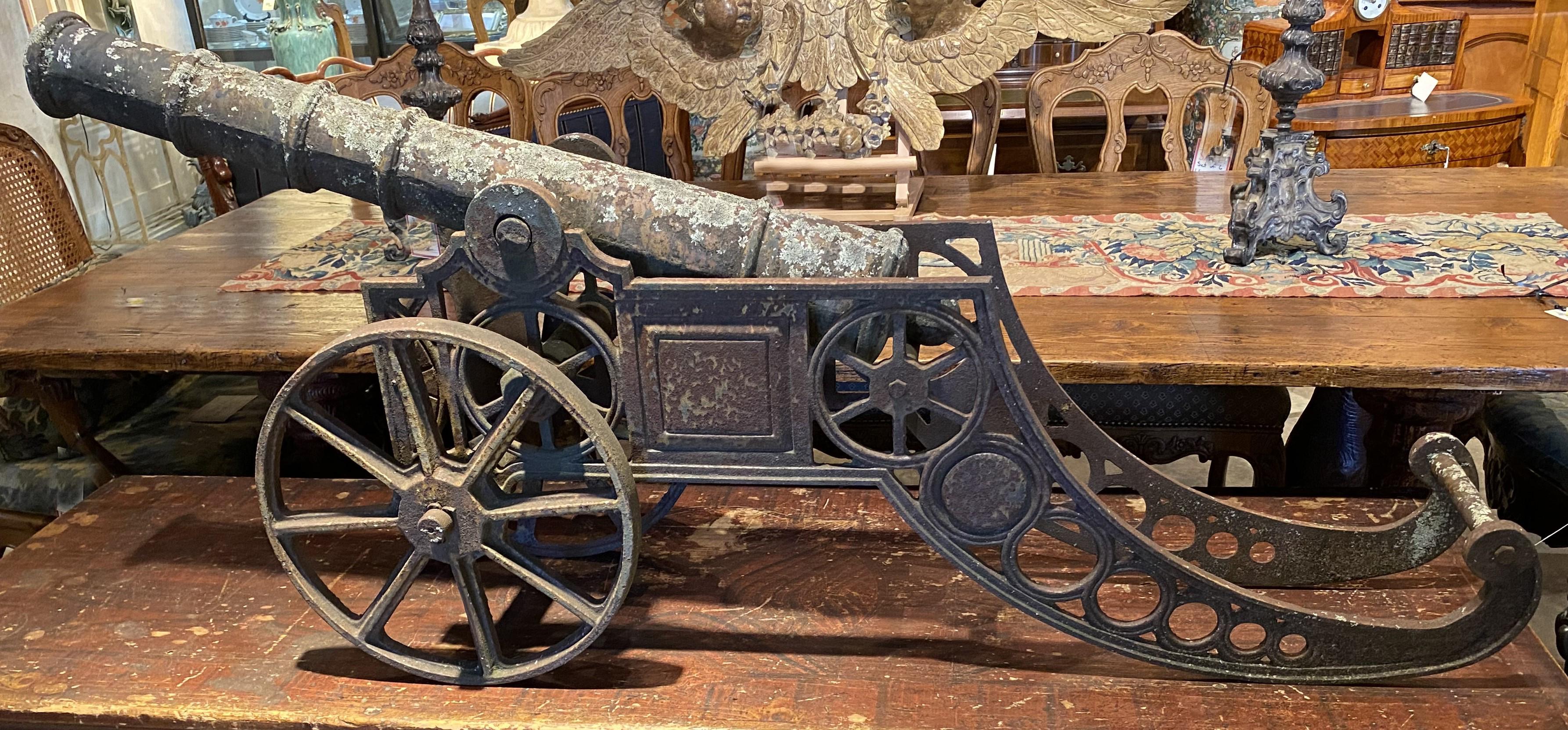 19th Century English Iron Cannon with Great Patina 4