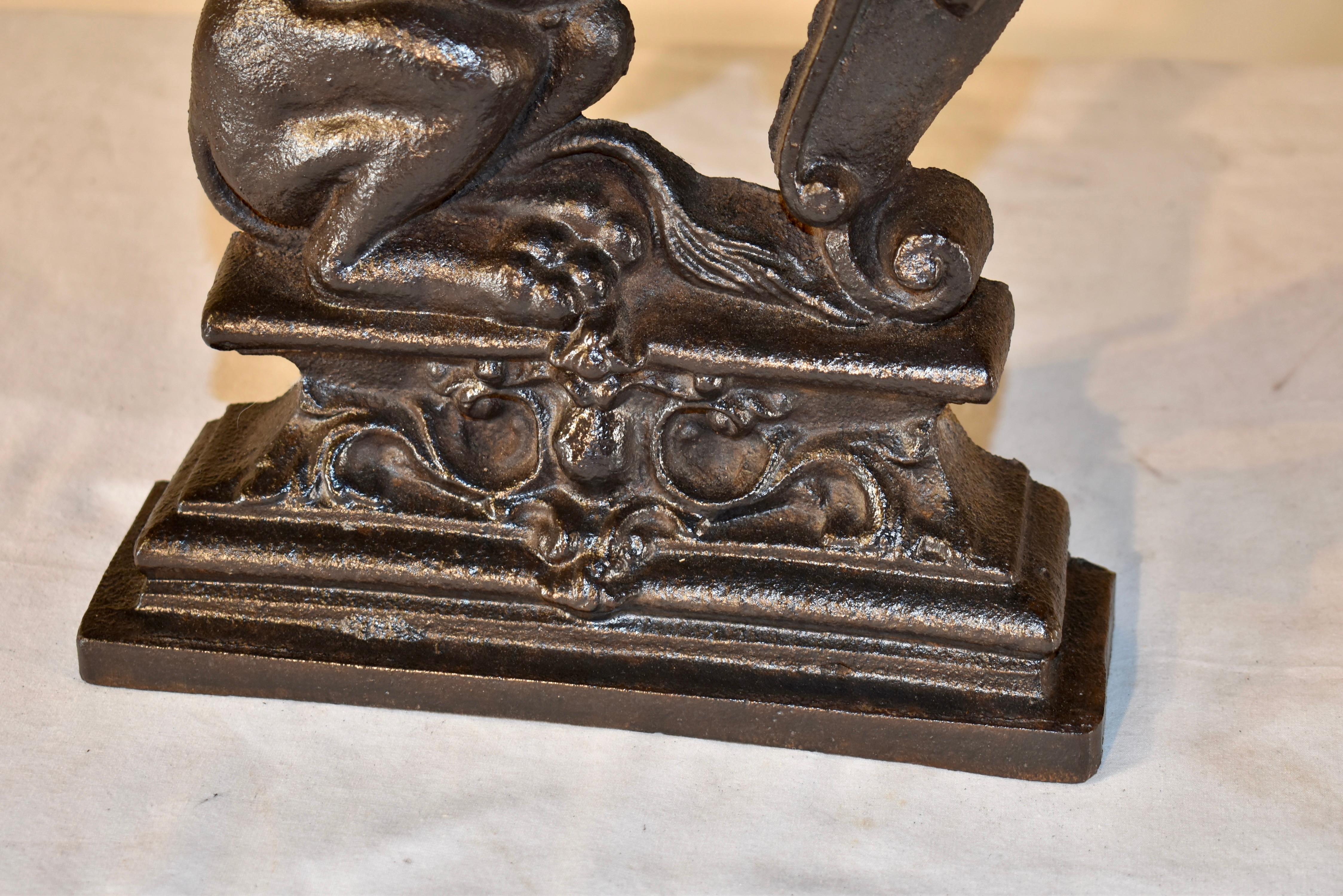 Cast 19th Century English Iron Doorstop For Sale