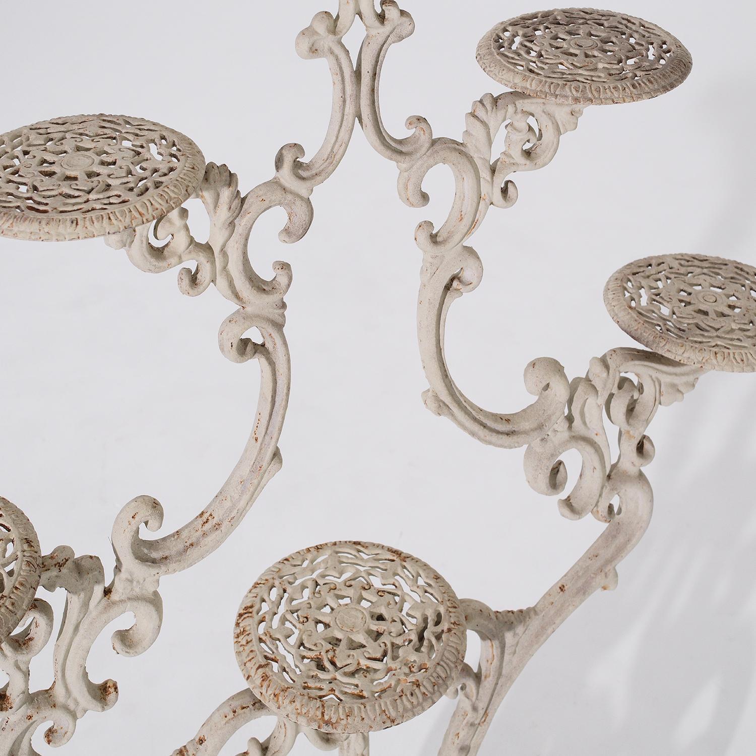 Metal 19th Century English Iron Garden Plant Stand - Antique Victorian Floral Holder For Sale