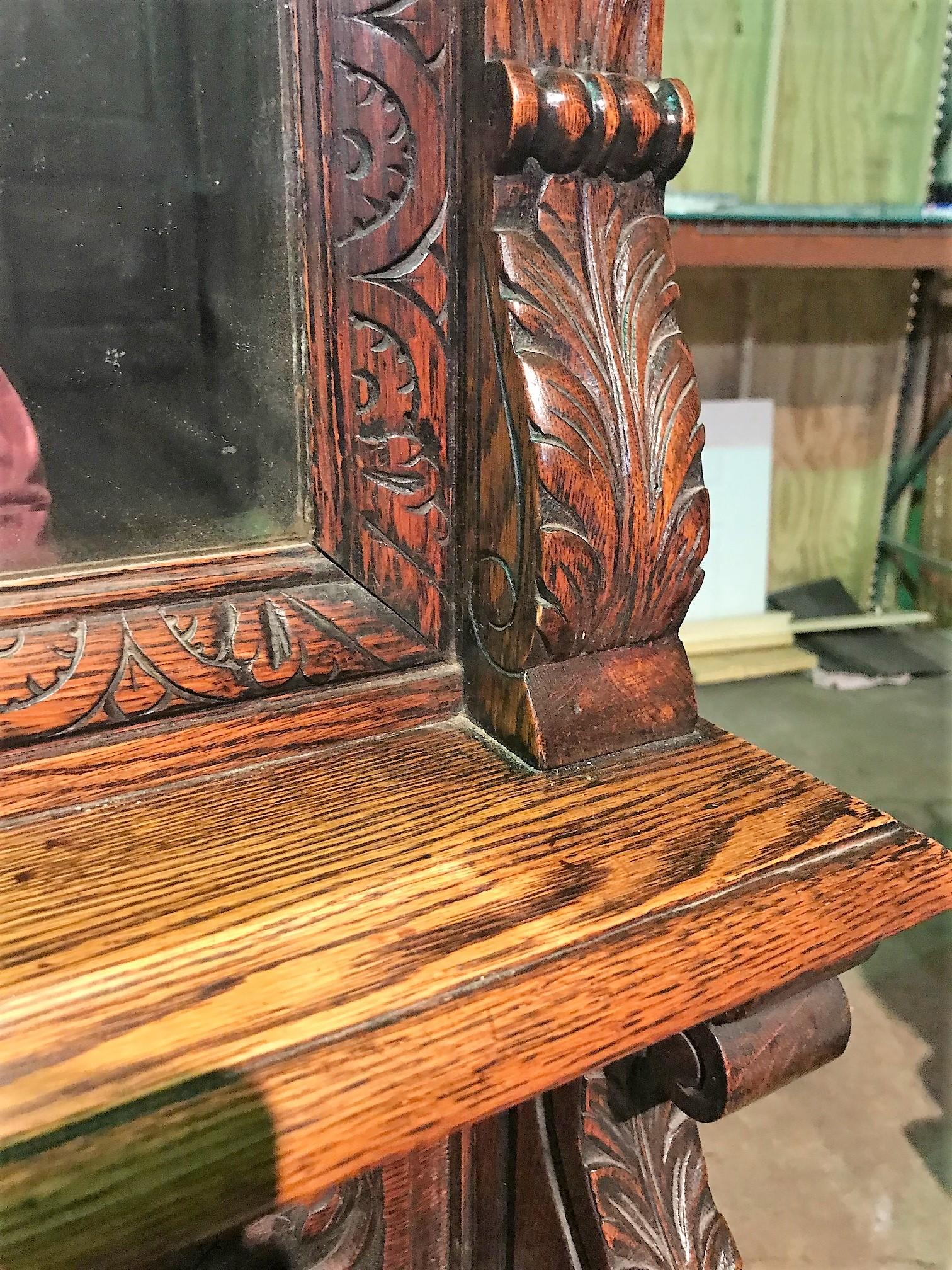 19th Century English Jacobean Oak Cabinet 3
