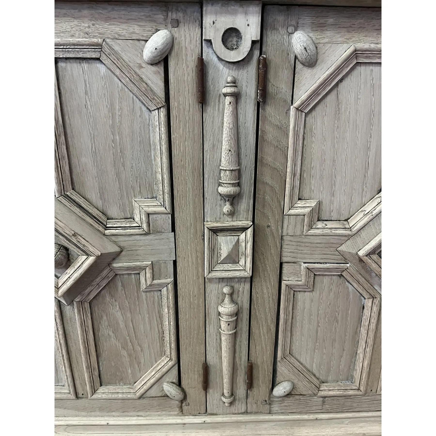 19th Century English Jacobean Sideboard in Bleached Oak 7