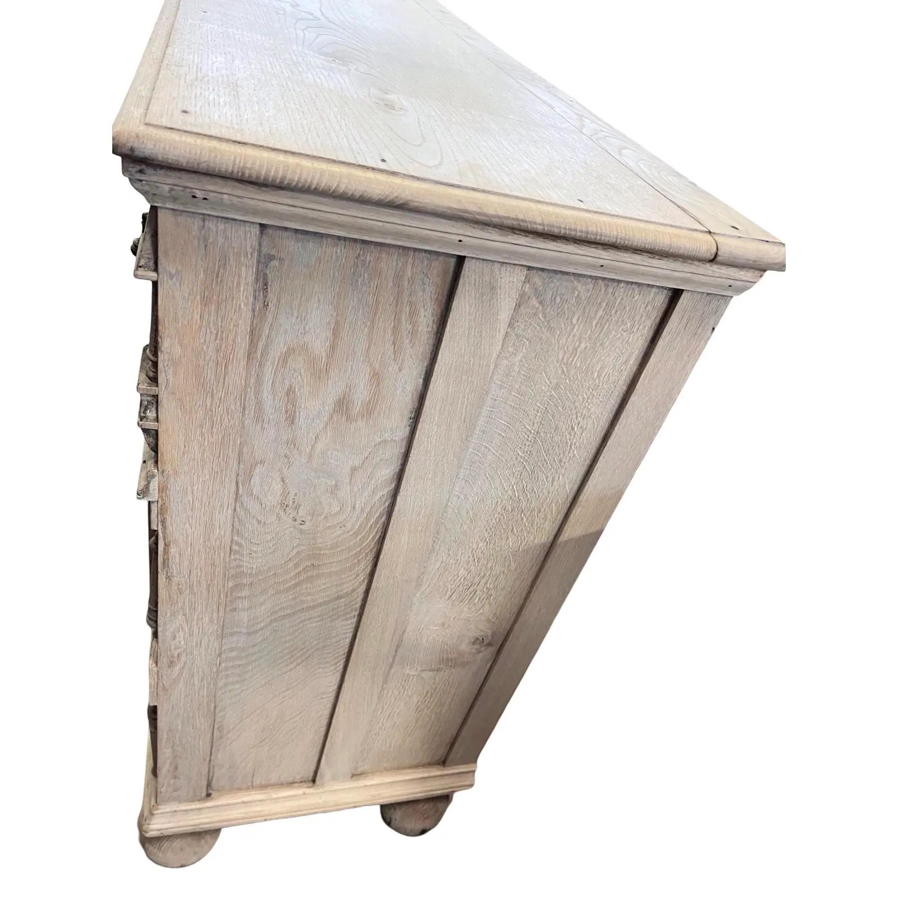 19th Century English Jacobean Sideboard in Bleached Oak In Good Condition In Carmine, TX