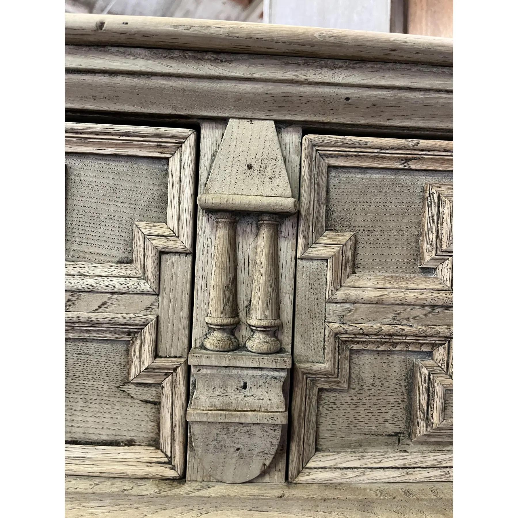 19th Century English Jacobean Sideboard in Bleached Oak 6