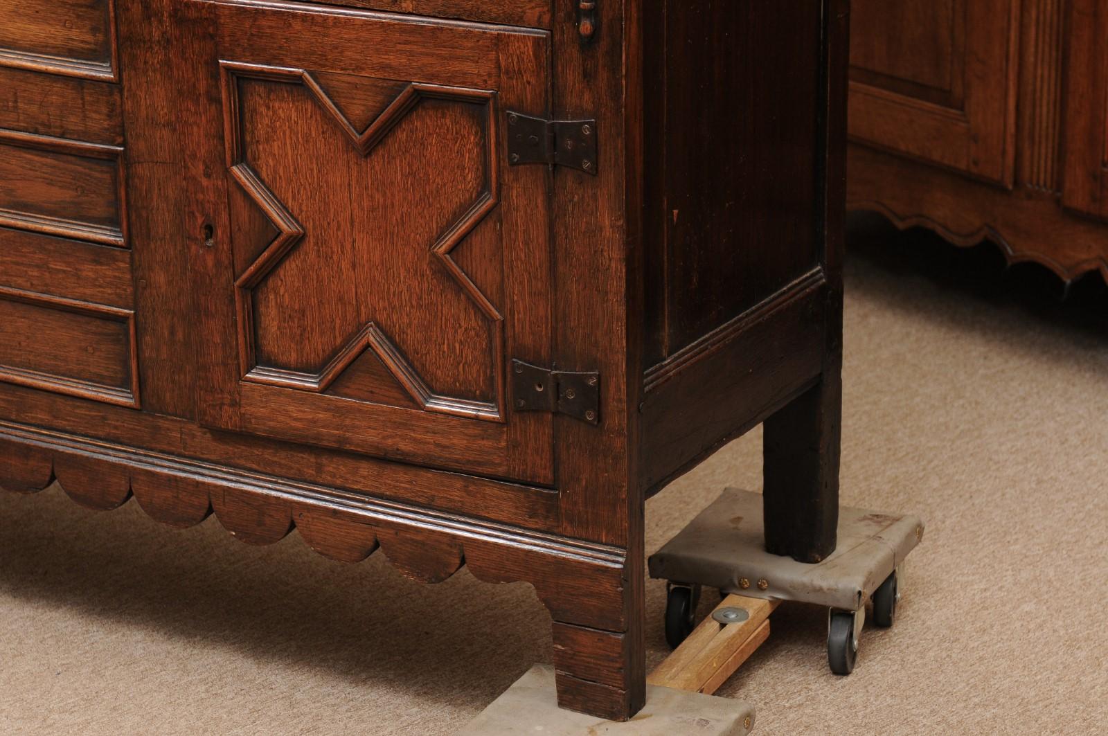 19th Century English Jacobean Style Oak Dresser Base  For Sale 13