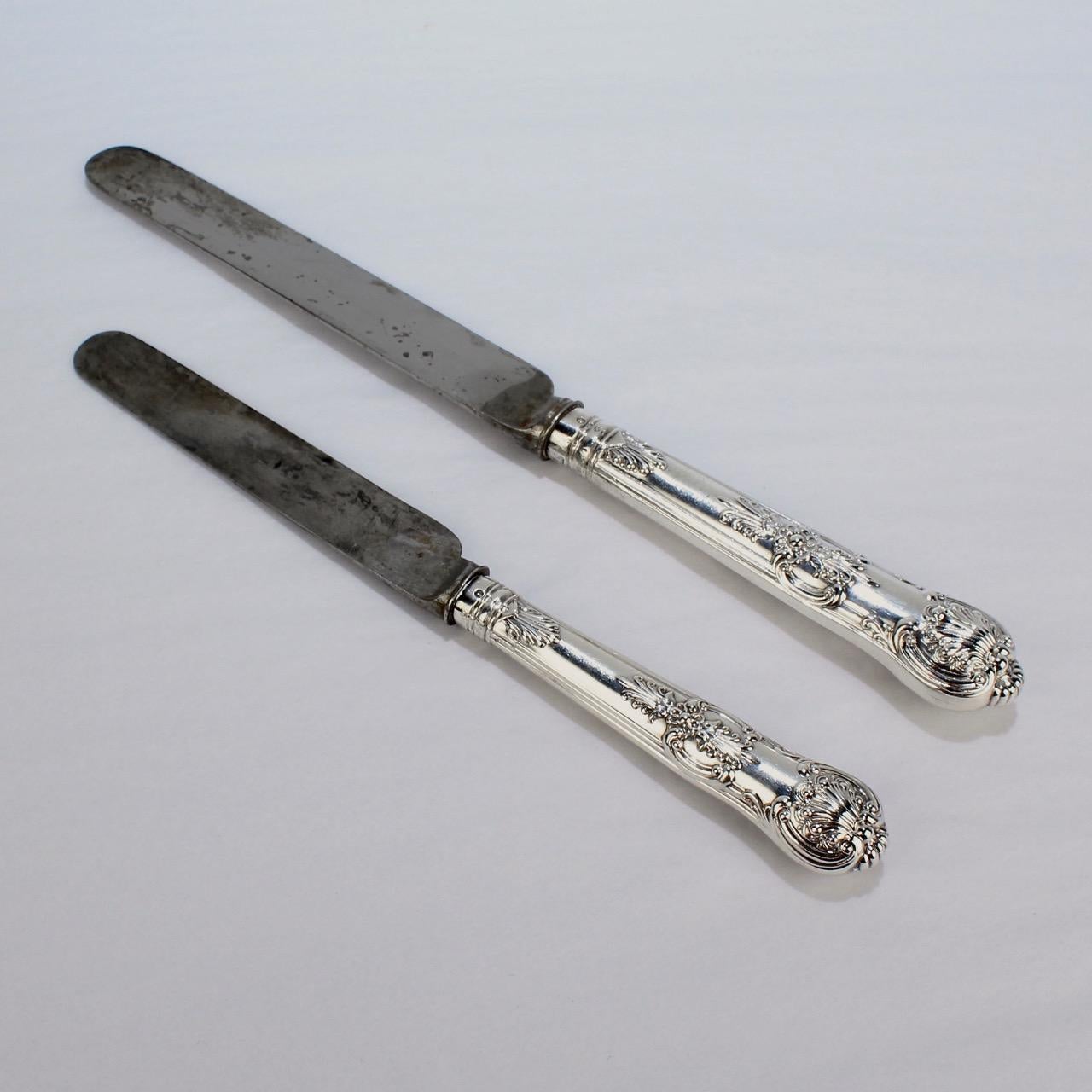 19th Century English Queen Pattern Sterling Silver 112 Piece Flatware Set for 12 For Sale 1