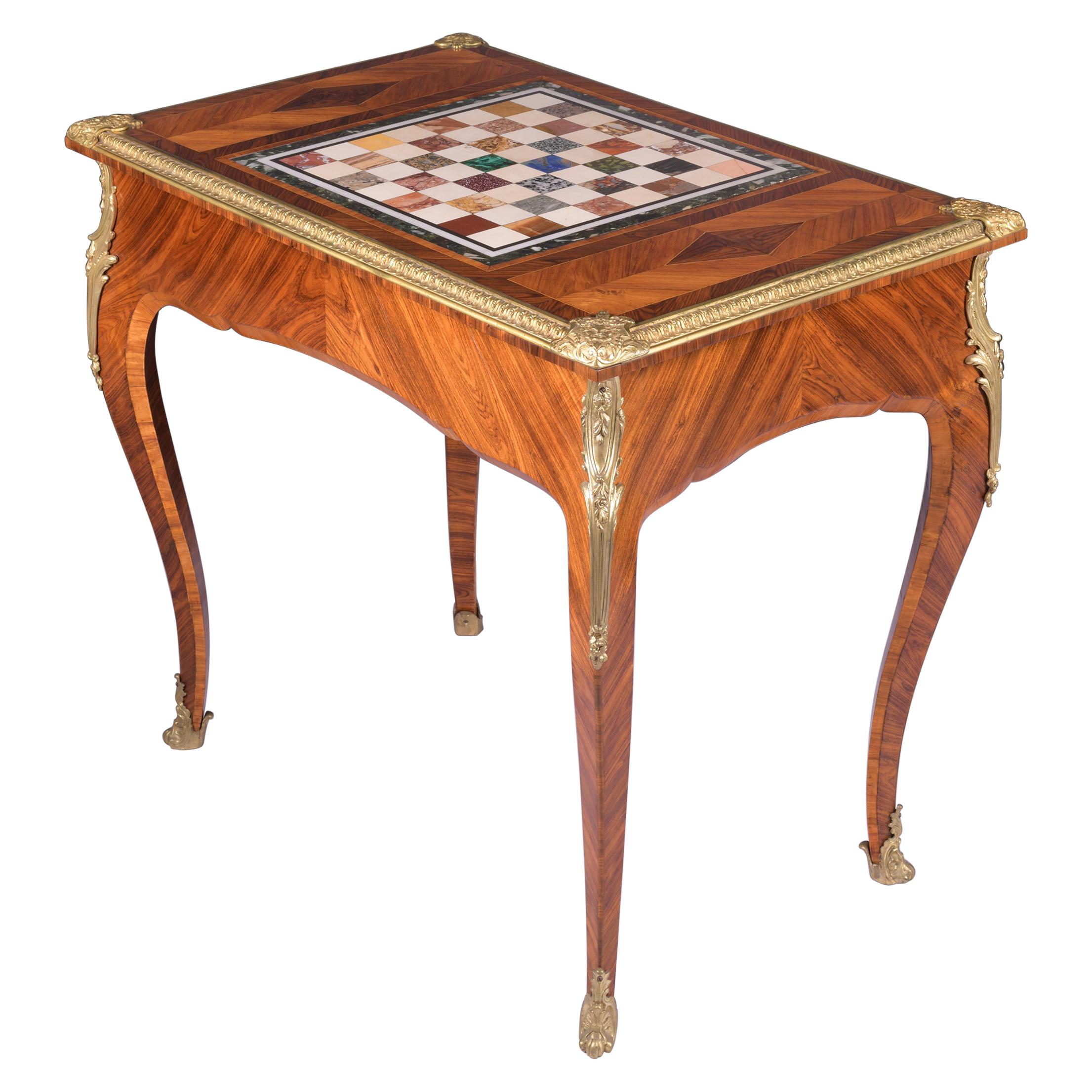 19th Century English Kingwood Specimen Games Centre Table