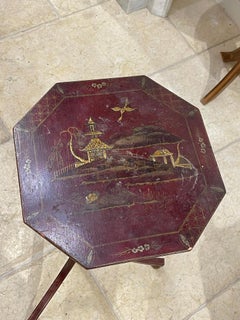 19th Century English Lacquered Chinoiserie Stand