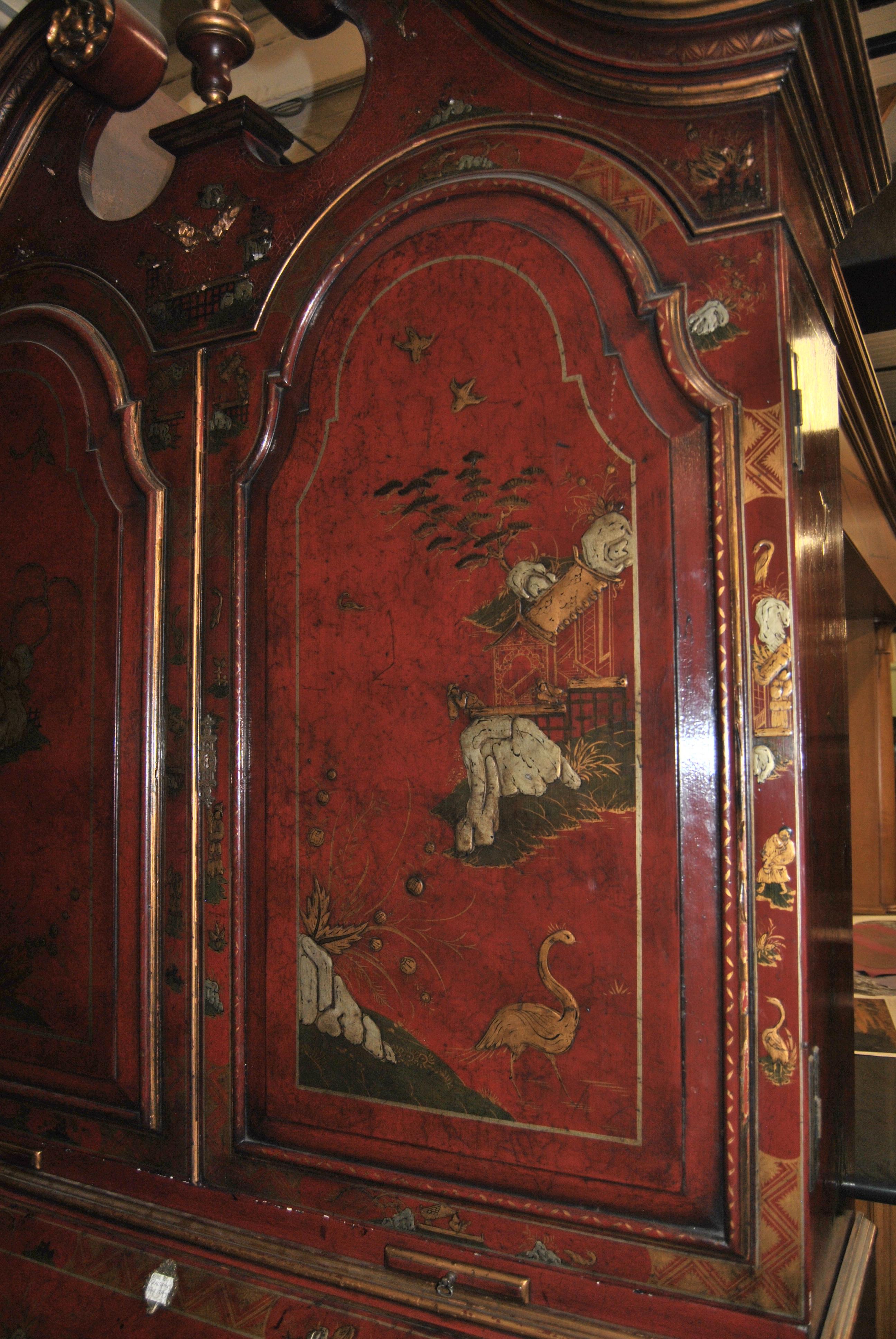 19th Century English Lacquered Gilt Chinoisoire Bookcase Secretary or Desk 7