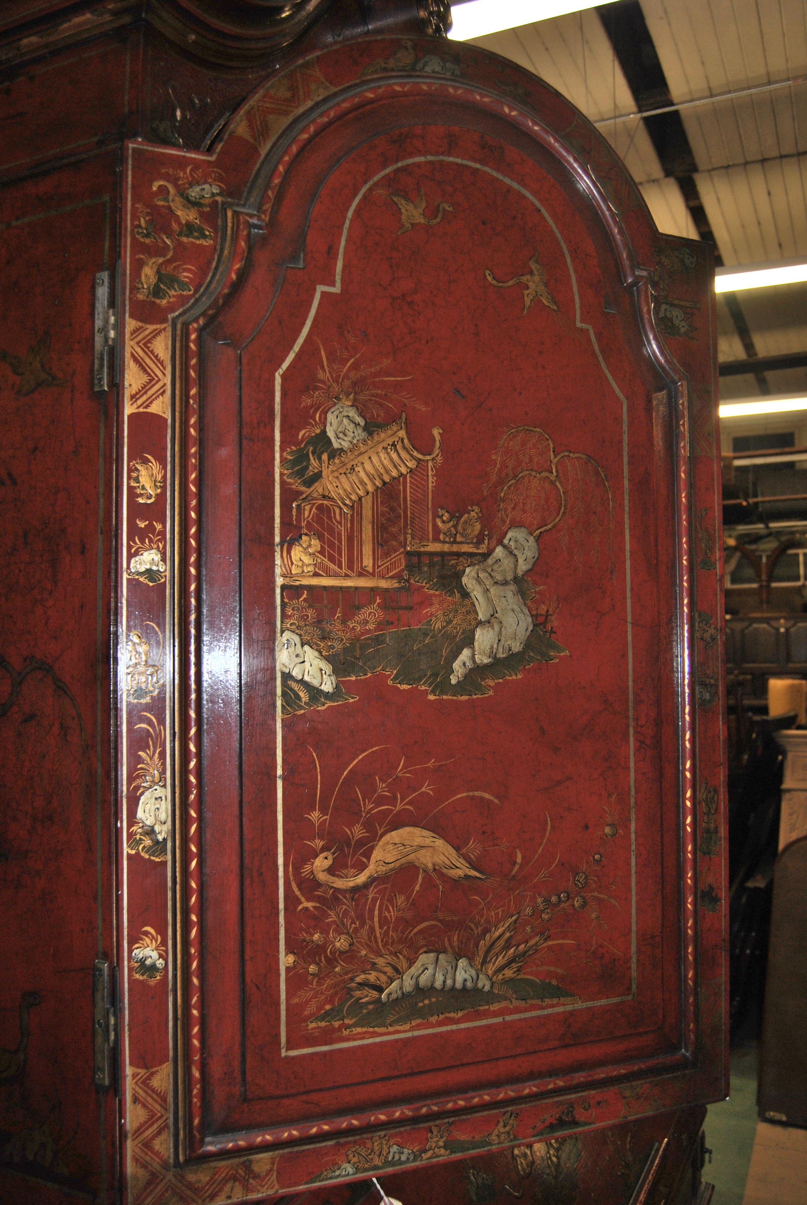 19th Century English Lacquered Gilt Chinoisoire Bookcase Secretary or Desk 8