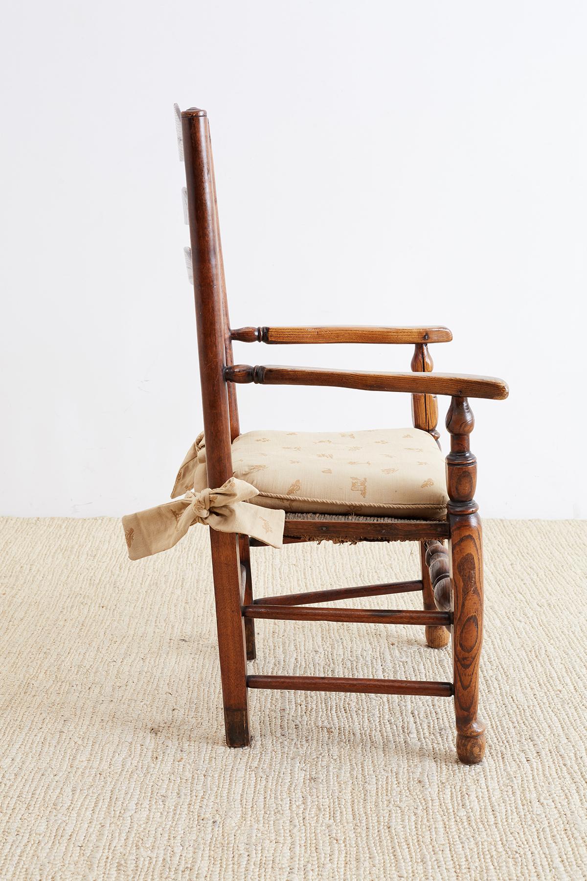 19th Century English Ladder Back Chair In Good Condition For Sale In Rio Vista, CA