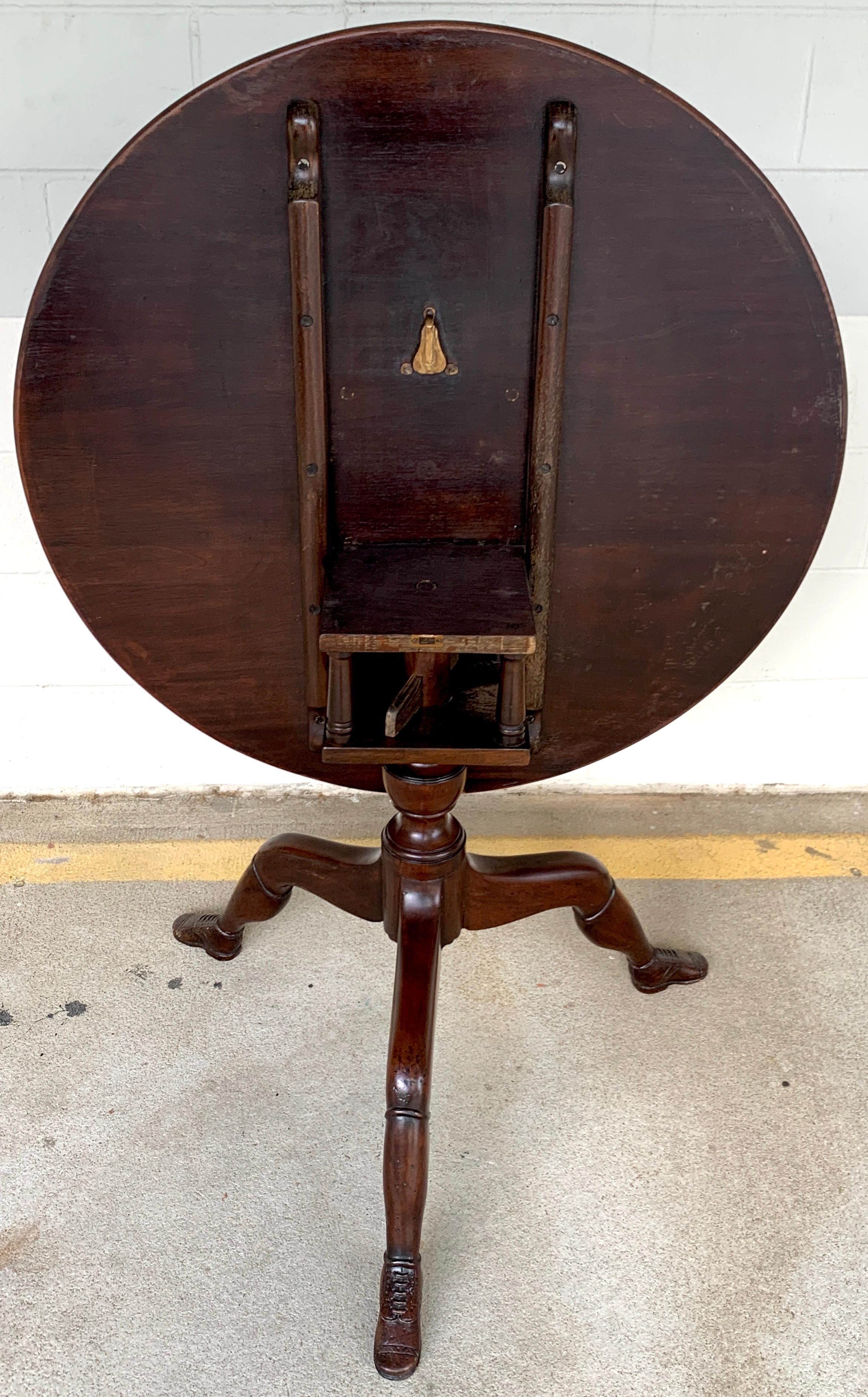 19th Century English Lady Leg Birdcage Tilt Top Table For Sale 5