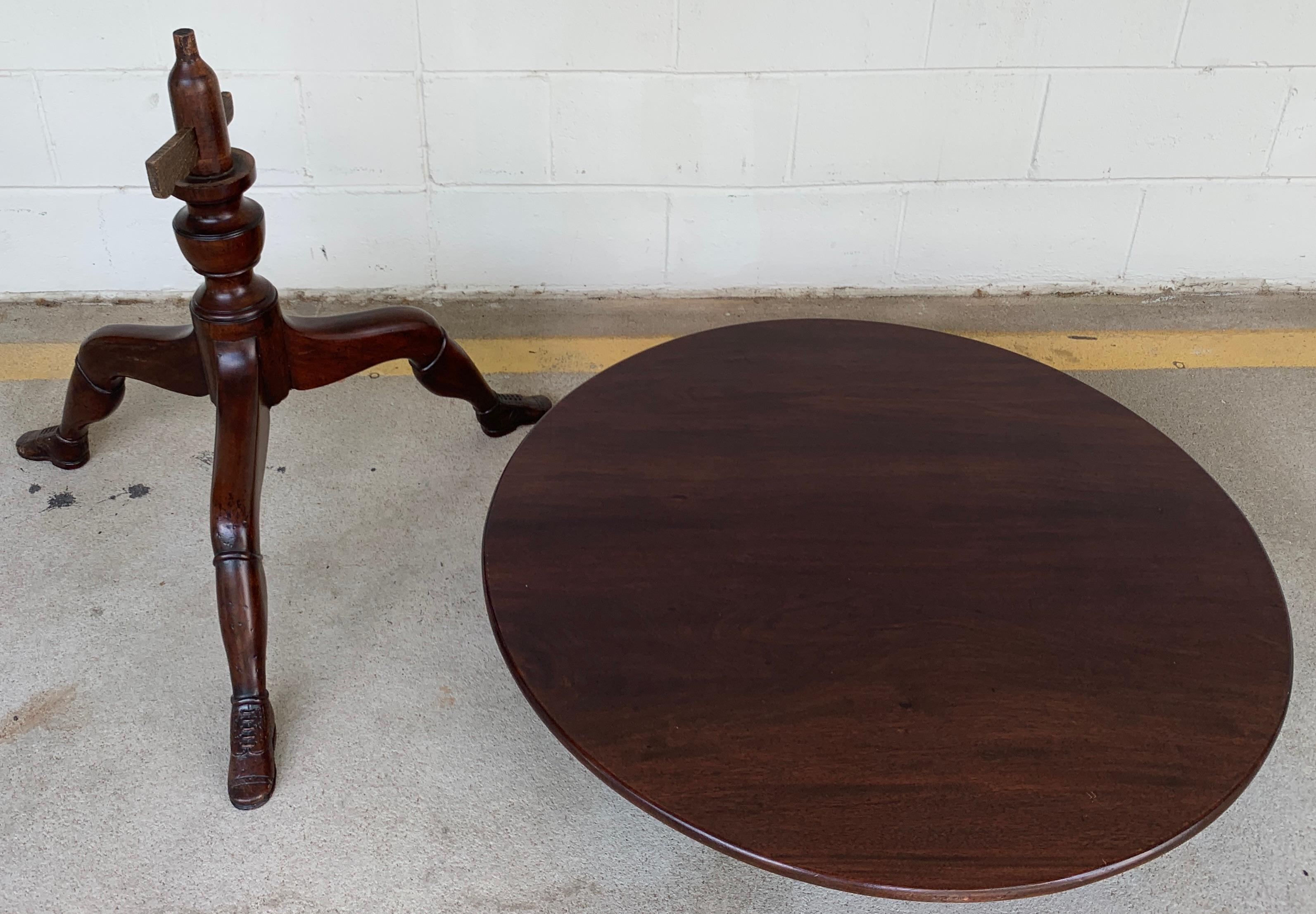 19th Century English Lady Leg Birdcage Tilt Top Table For Sale 6