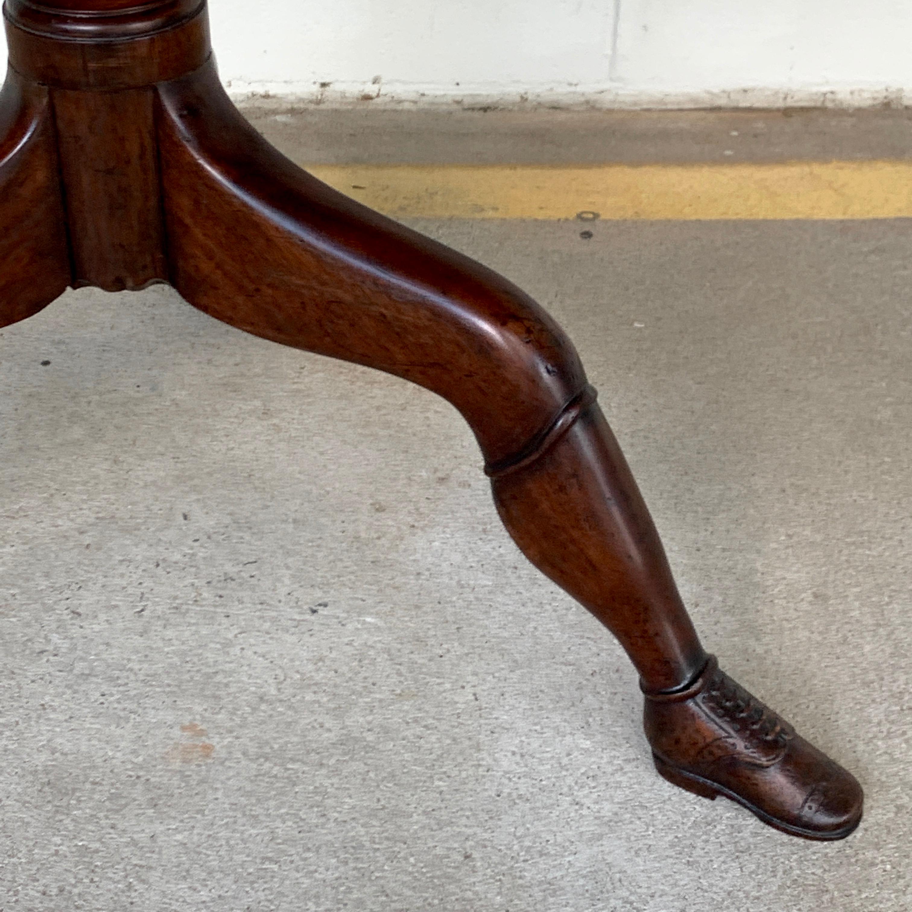 19th Century English Lady Leg Birdcage Tilt Top Table For Sale 1