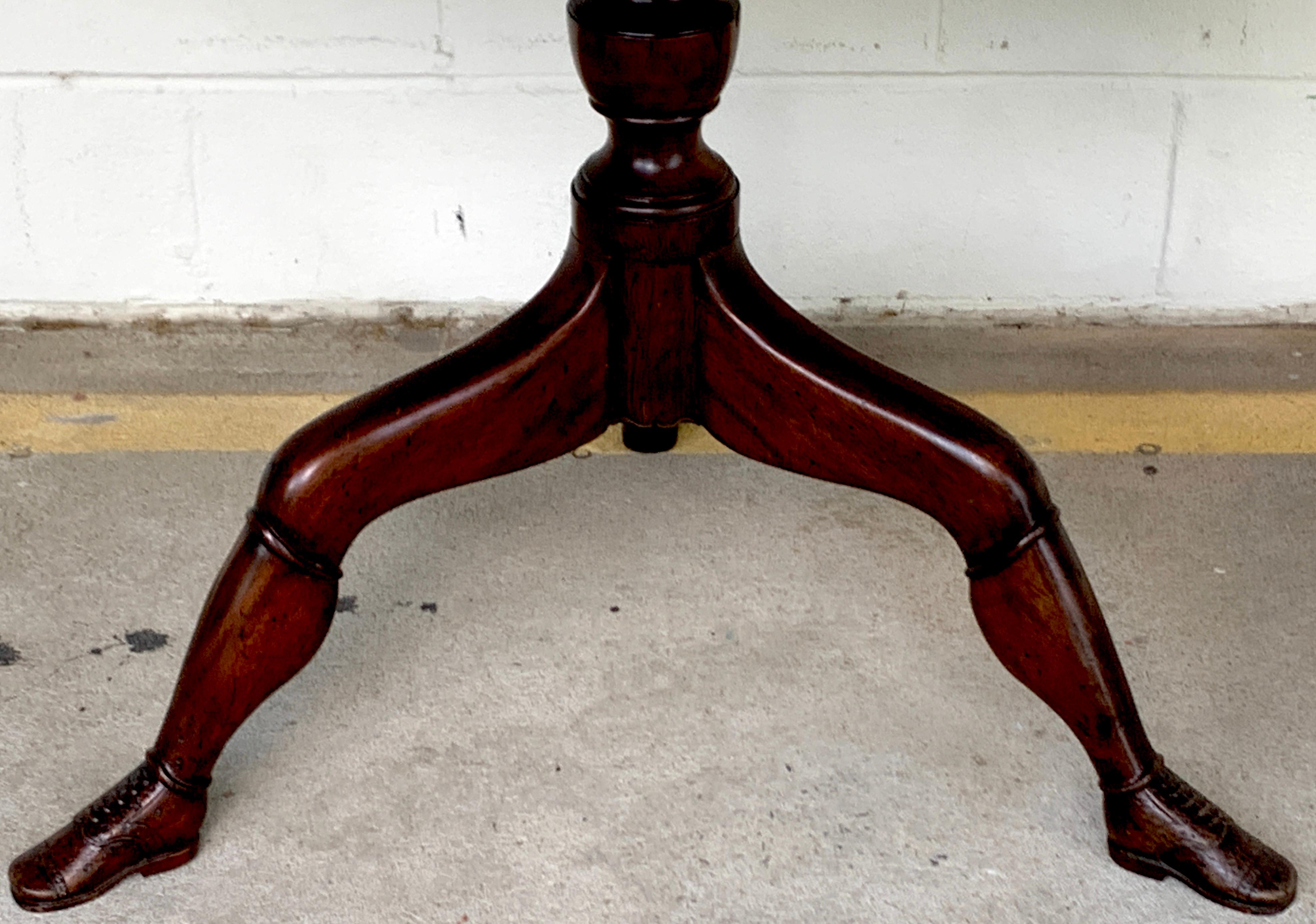 19th Century English Lady Leg Birdcage Tilt Top Table For Sale 3