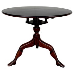 19th Century English Lady Leg Birdcage Tilt Top Table