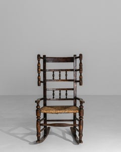 19th Century English Lancashire Ash and Elm Spindle Wingback Chair