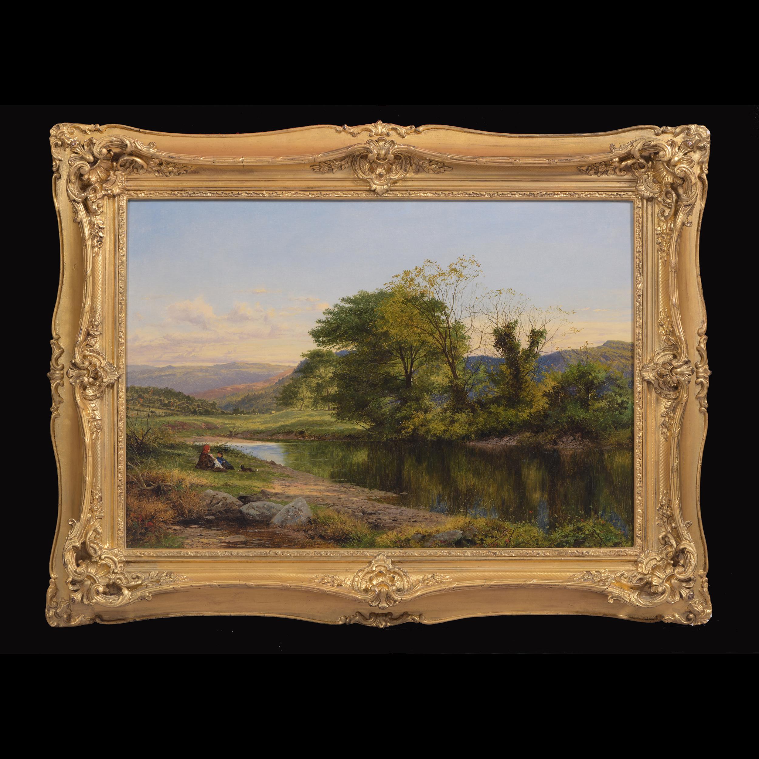Artist: Benjamin Williams Leader RA (12 March 1831 – 22 March 1923) English landscape painter.

Medium: Oil on canvas

Signed: Lower Left

Circa 1865

Canvas size: H: 17 1/4 in / 44 cm ; W: 25 1/2 in / 65 cm 
Framed size: H: 25 in 63.5 cm ;