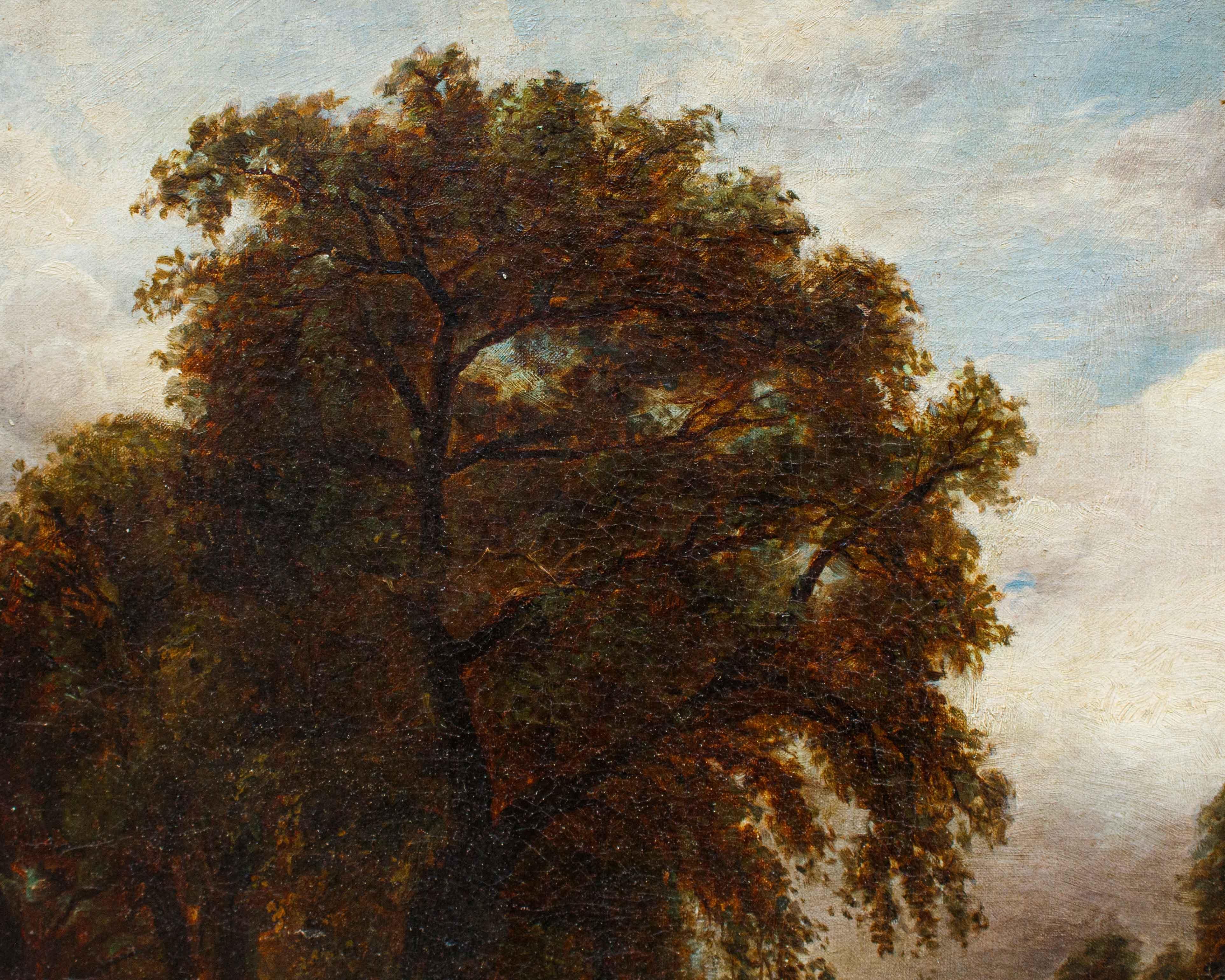 19th Century English Landscape Painting Oil on Canvas In Good Condition For Sale In Milan, IT