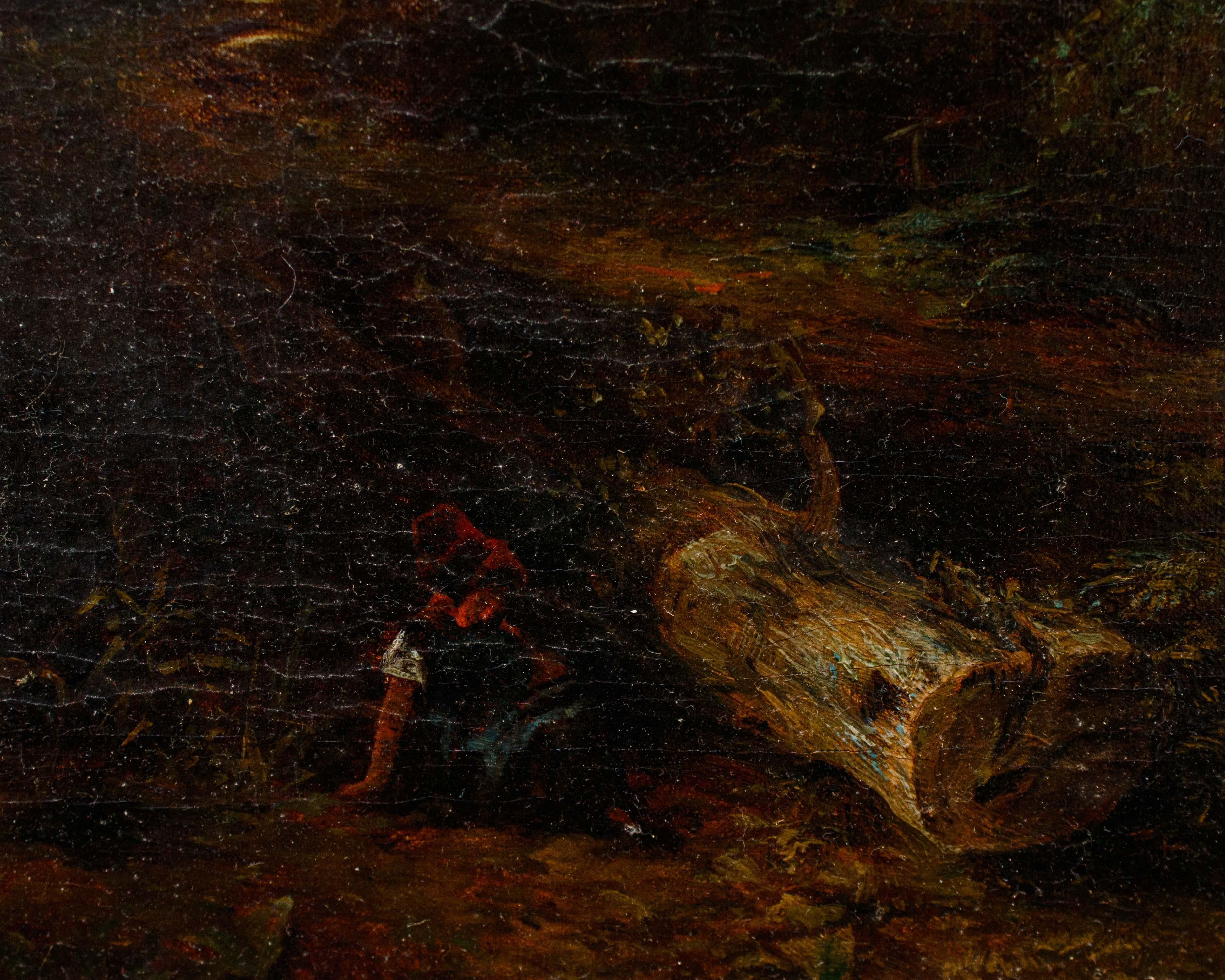 Toile Peinture de paysage anglaise du 19ème siècle huile sur toile