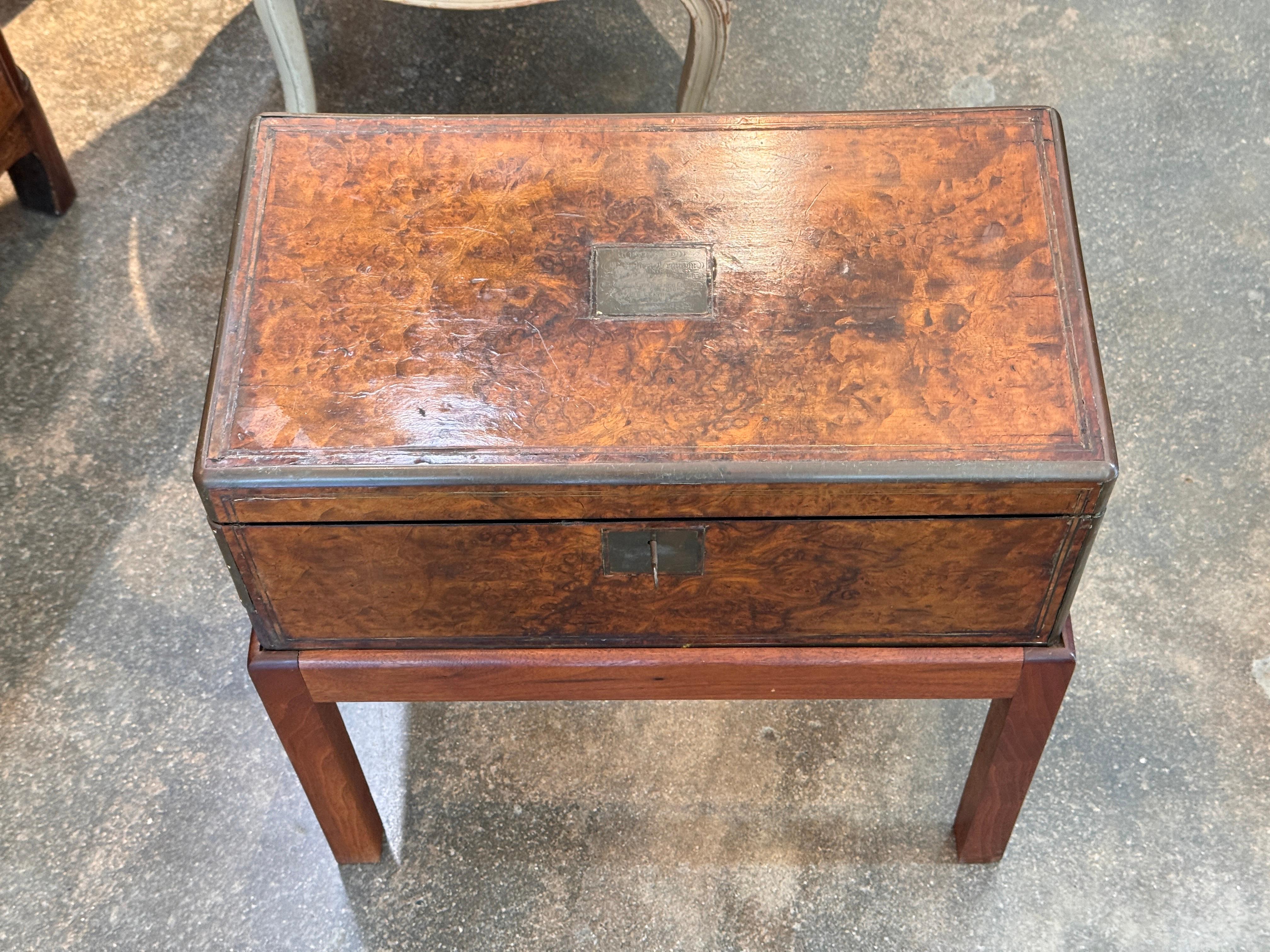 19th Century English Lap Desk on Stand In Good Condition For Sale In Charlottesville, VA