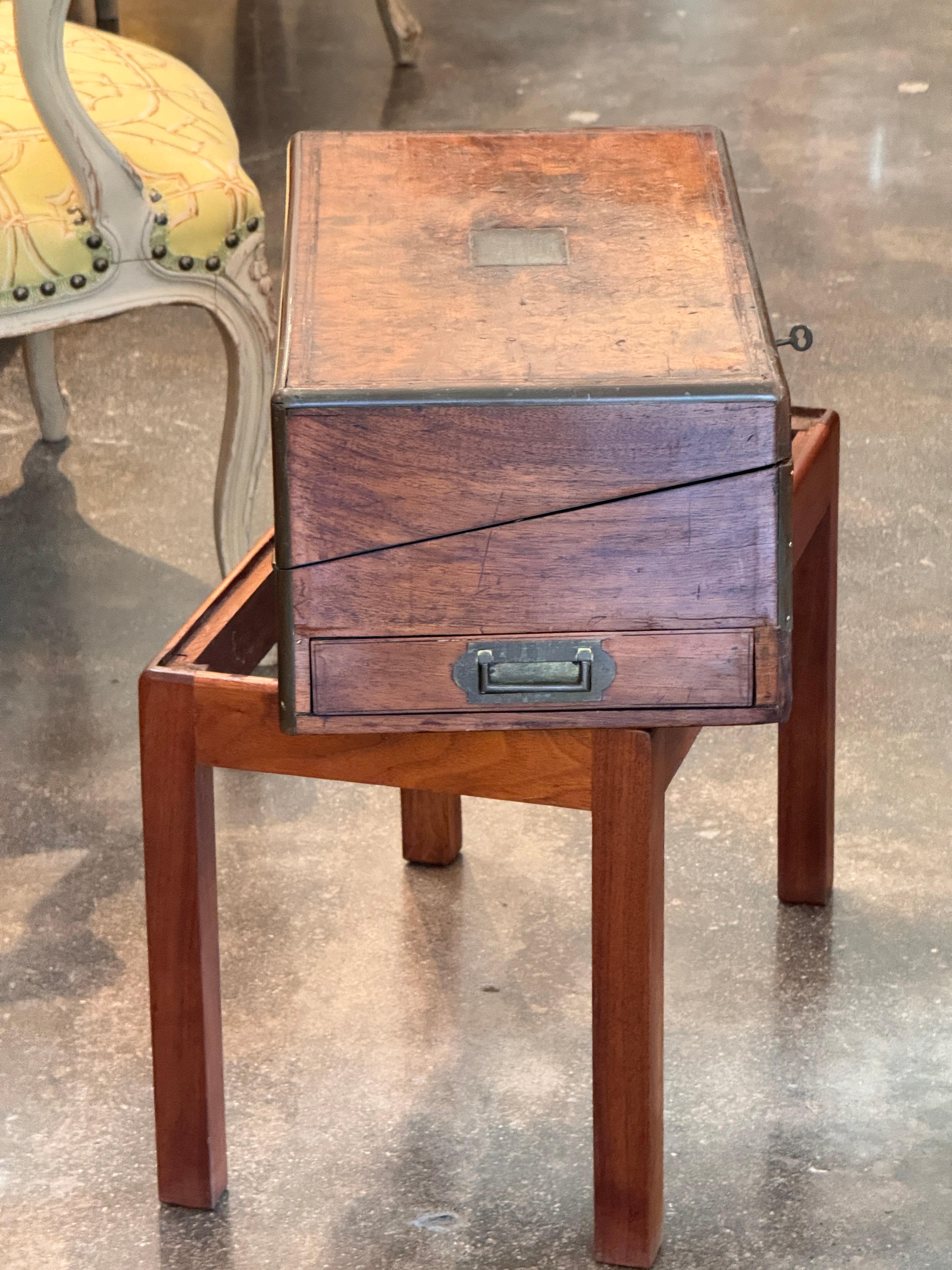 19th Century English Lap Desk on Stand For Sale 4