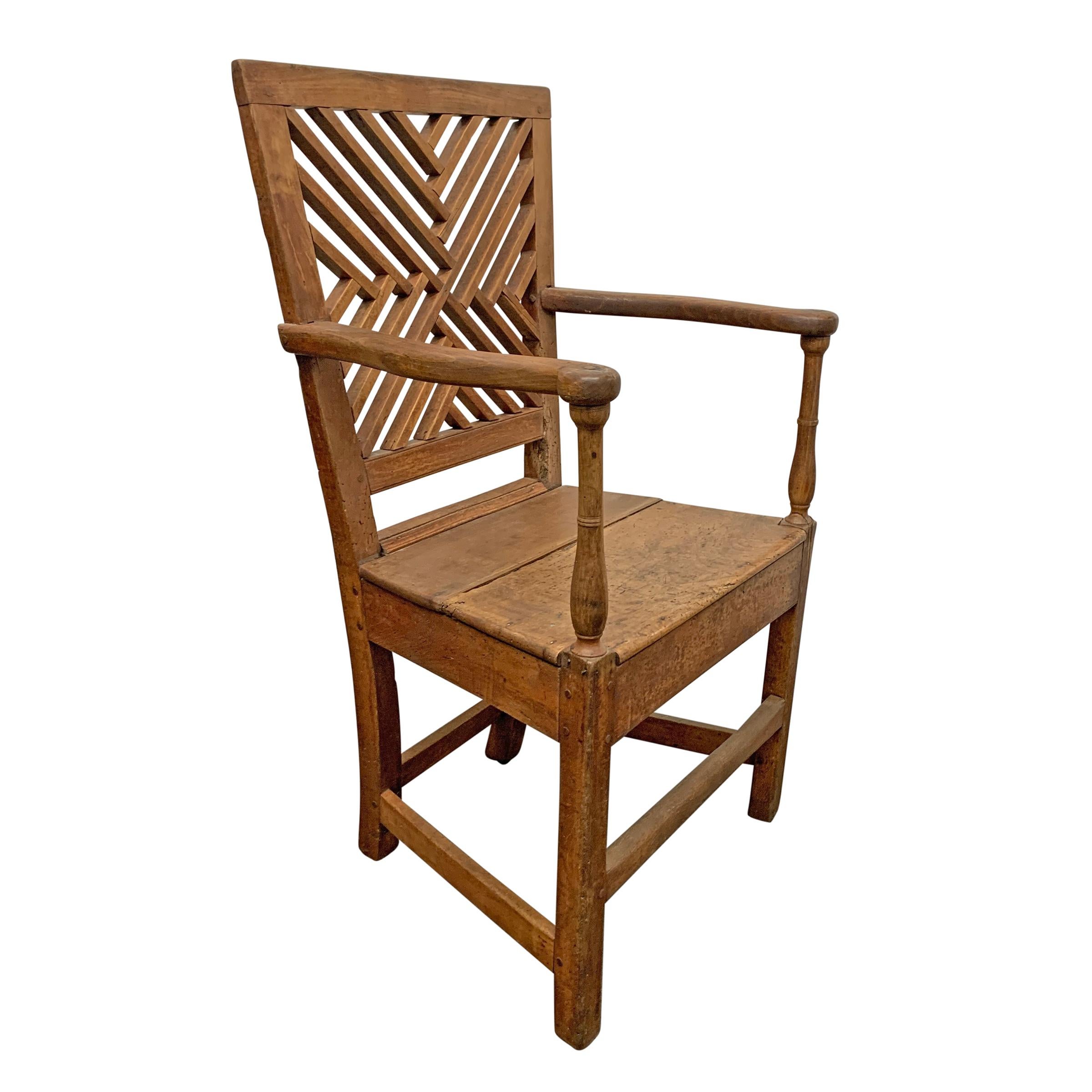 straight back chair with arms