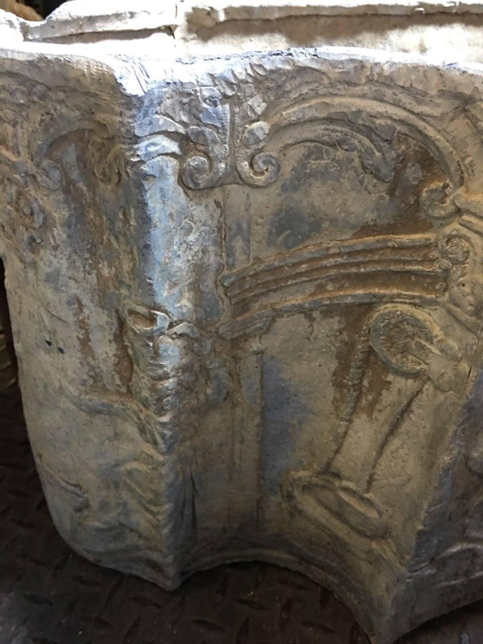 19th Century English Lead Cistern Planter with Classical Figural Relief 3