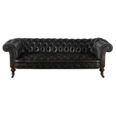 19th Century English Leather Chesterfield