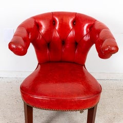 19th Century English Leather Cock Fighting Chair