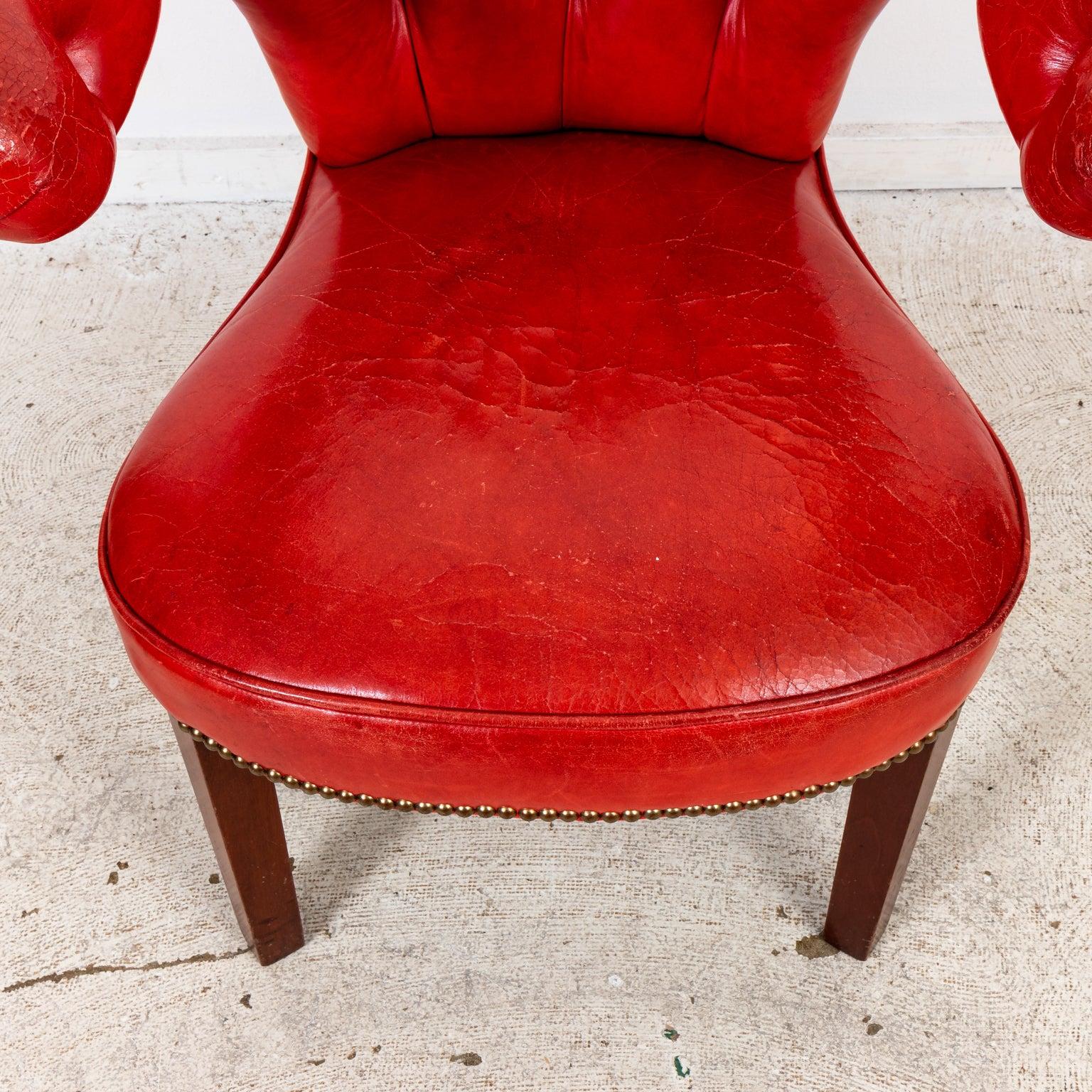 19th Century English Leather Cock Fighting Chair In Good Condition For Sale In Stamford, CT