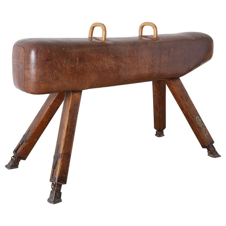 19th Century English Leather Gymnastic Pommel Horse at 1stDibs