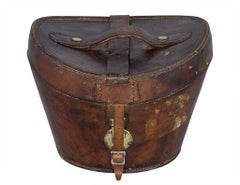 19th Century English Leather Hat Box
