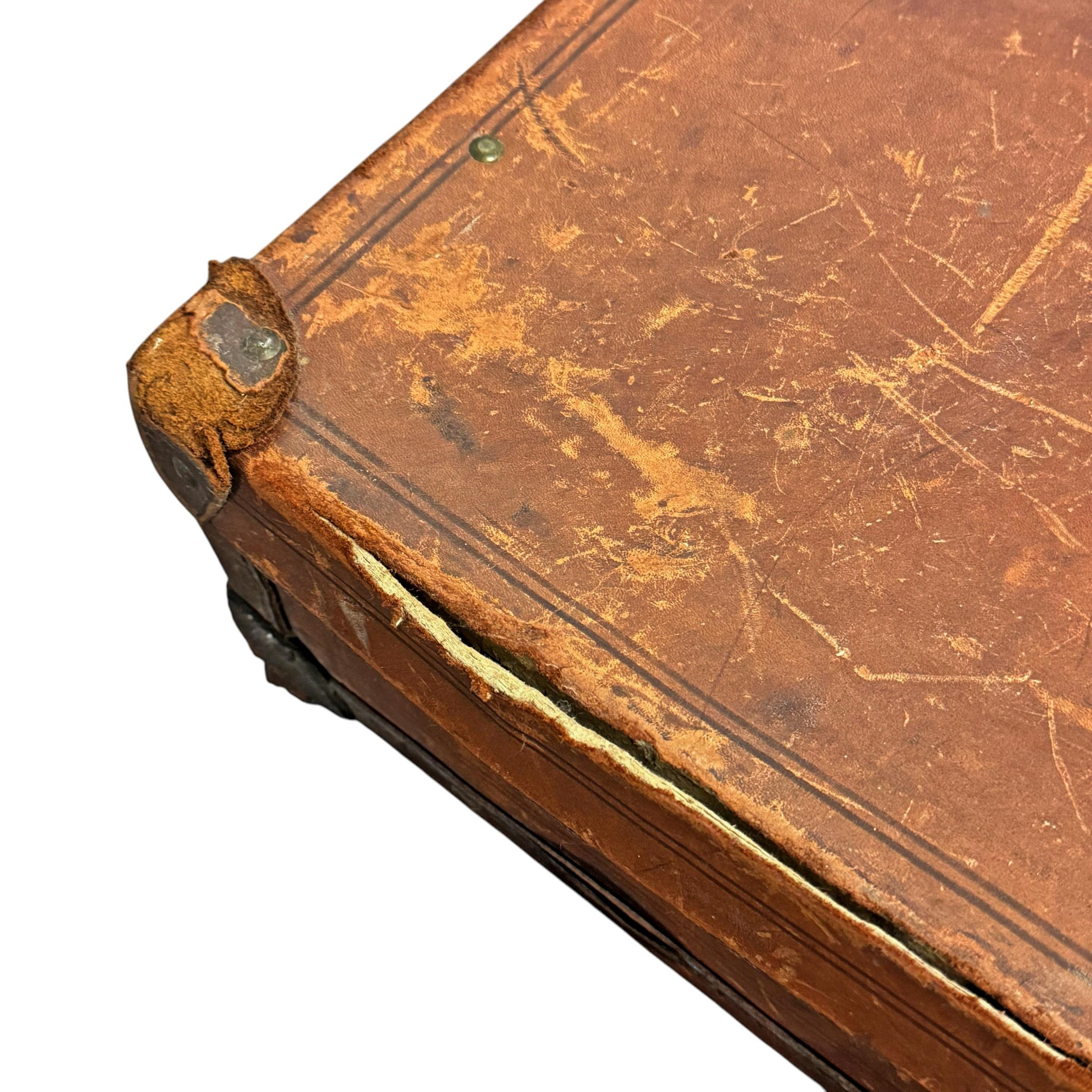 19th Century English Leather Suitcase For Sale 5