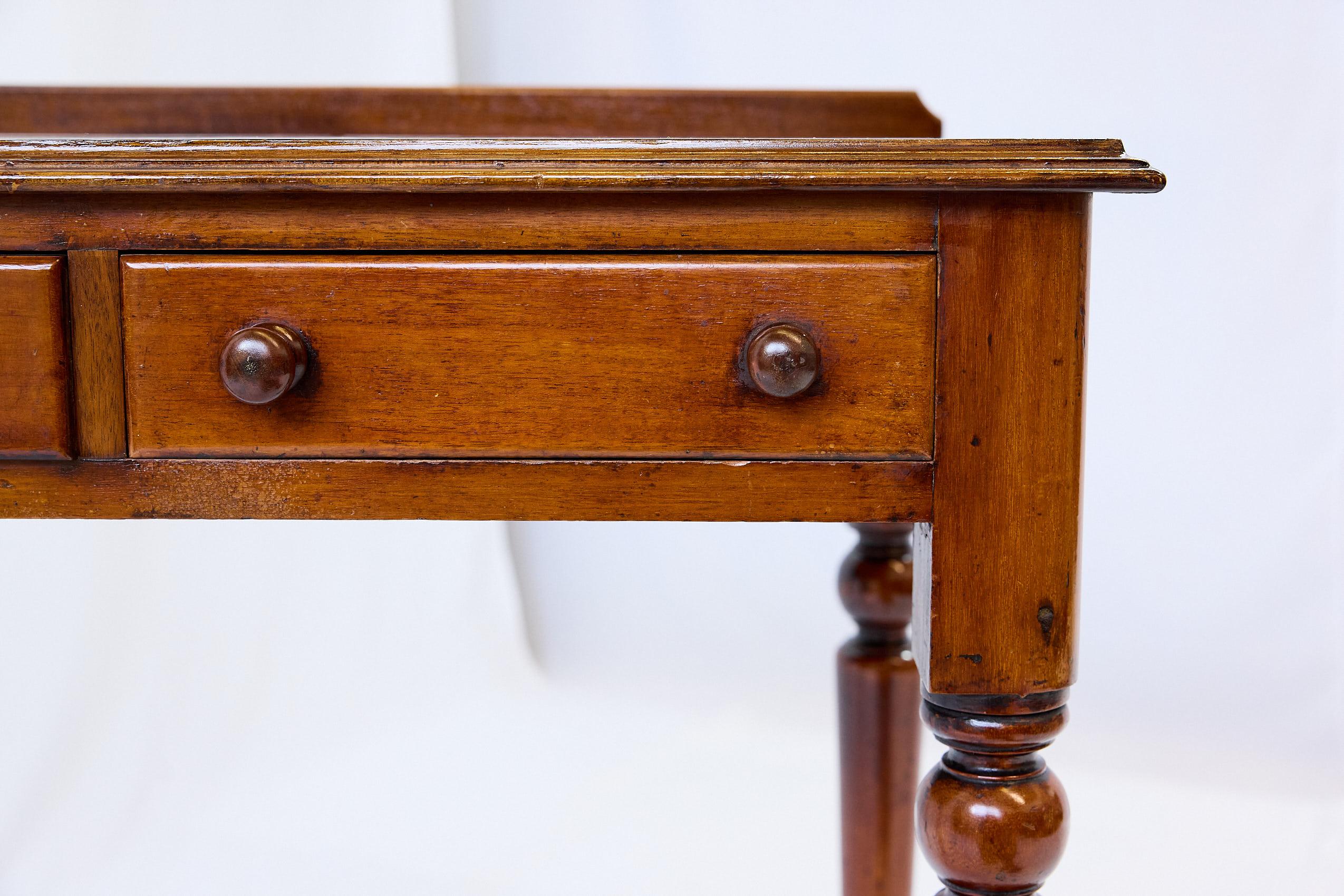 19th Century English Leather Top Writing Table 9