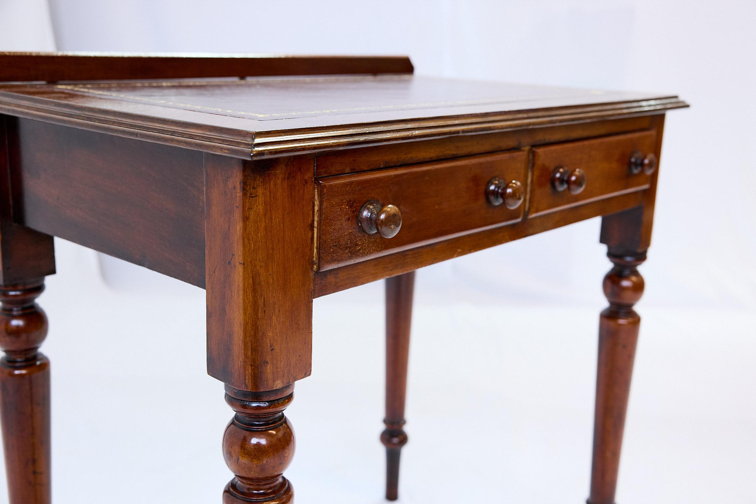19th Century English Leather Top Writing Table 14