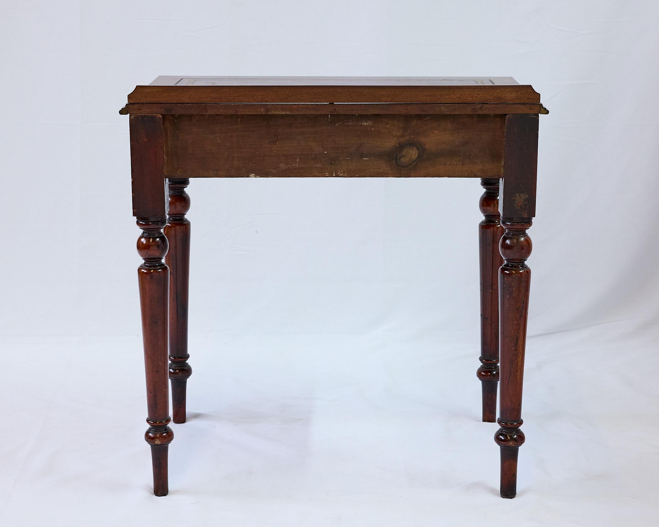 Late 19th Century 19th Century English Leather Top Writing Table