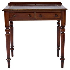 19th Century English Leather Top Writing Table