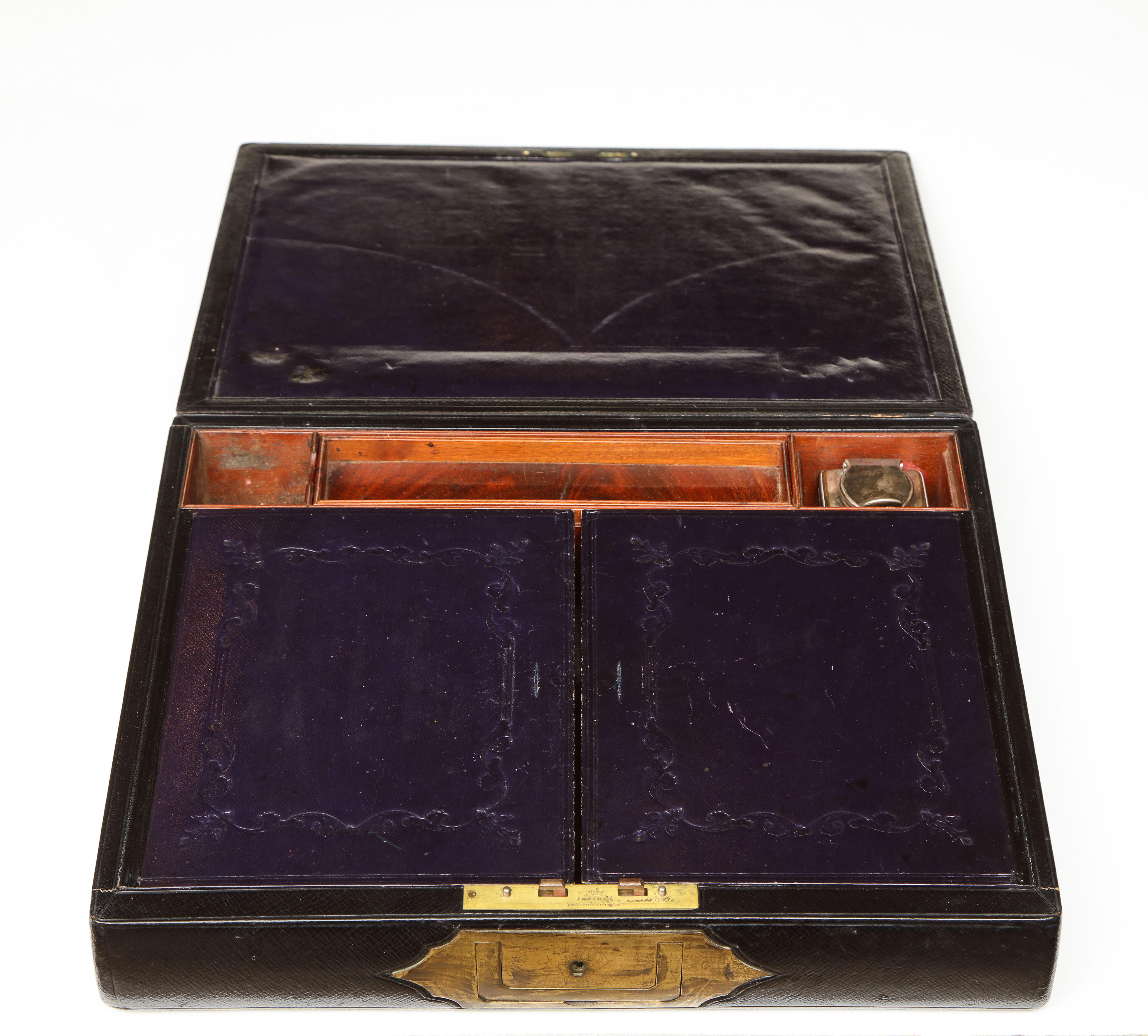 19th Century English, Leather Writing Compendium In Good Condition For Sale In New York, NY